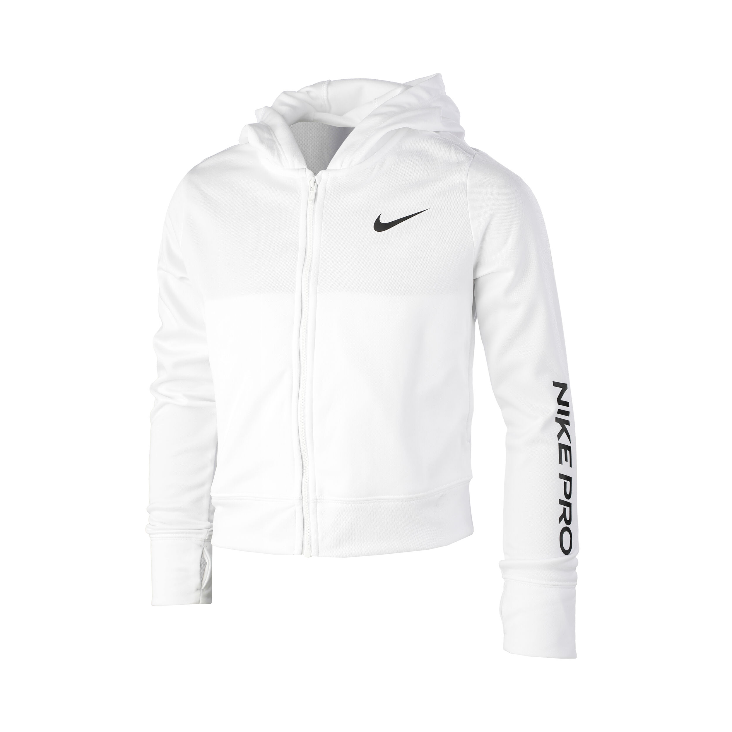 Pro Therma Fit Zip Hoodie Girls White