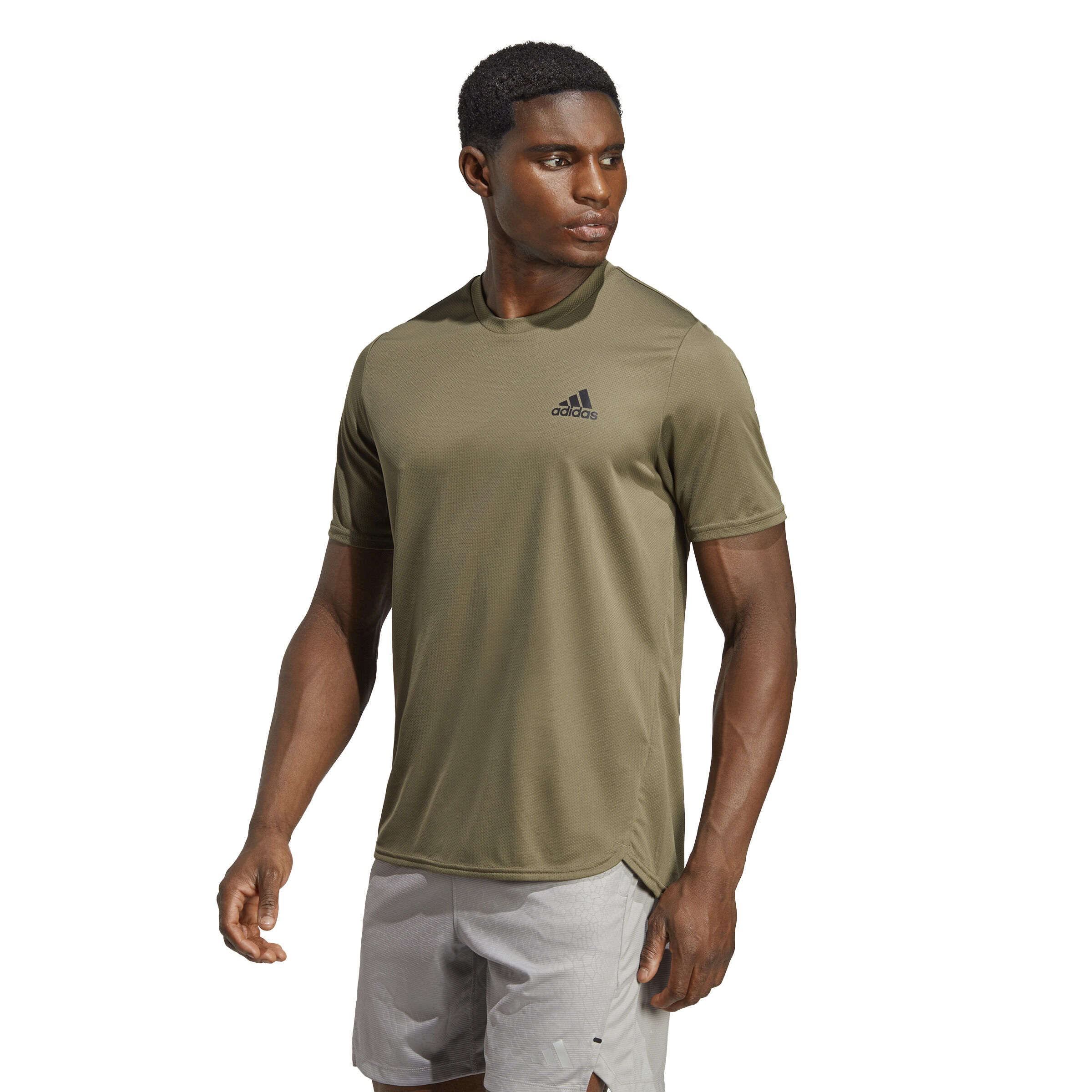 Khaki adidas t shirt sales