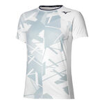 Mizuno Tennis apparel Mizuno Daybreakers Shadow Graphic T-Shirt Men-White,Grey
