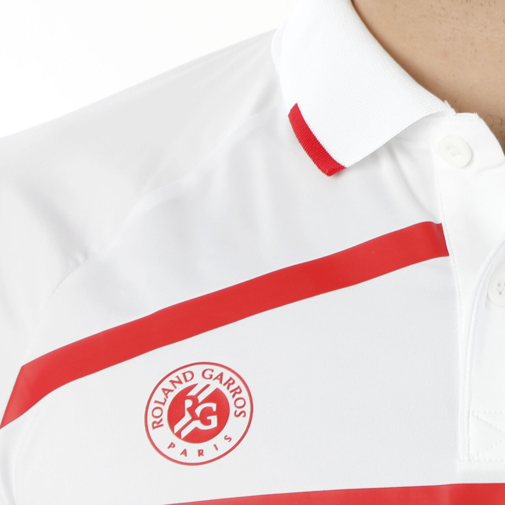 Buy Lacoste Roland Garros Novak Djokovic Polo Men White Red online Tennis Point UK