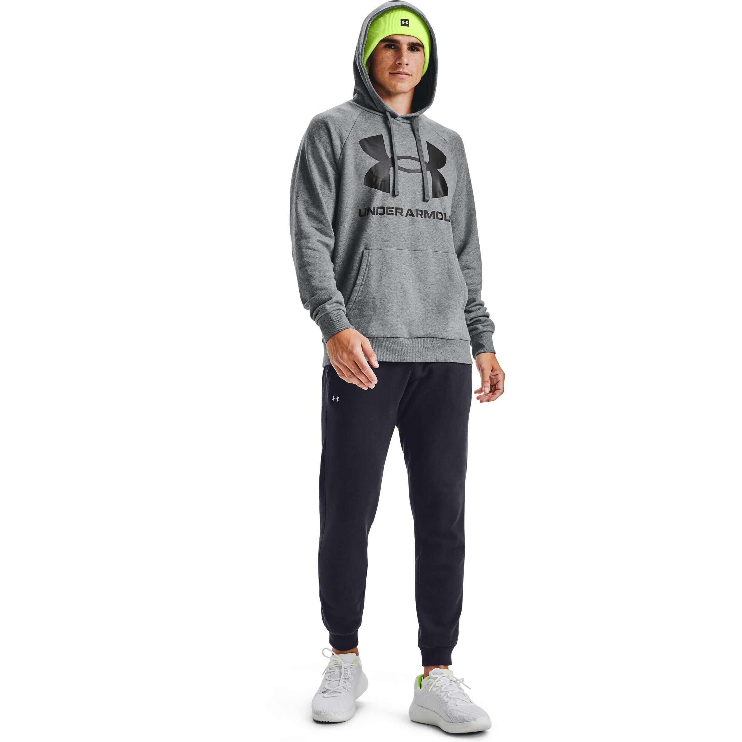Buy Under Armour Rival Big Logo Hoody Men Grey Black online Tennis Point UK
