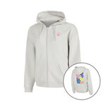 Quiet Please Zip Hoodie Quiet Please Crush Palm Court Zip Hoodie Girls-lightgrey, neon pink