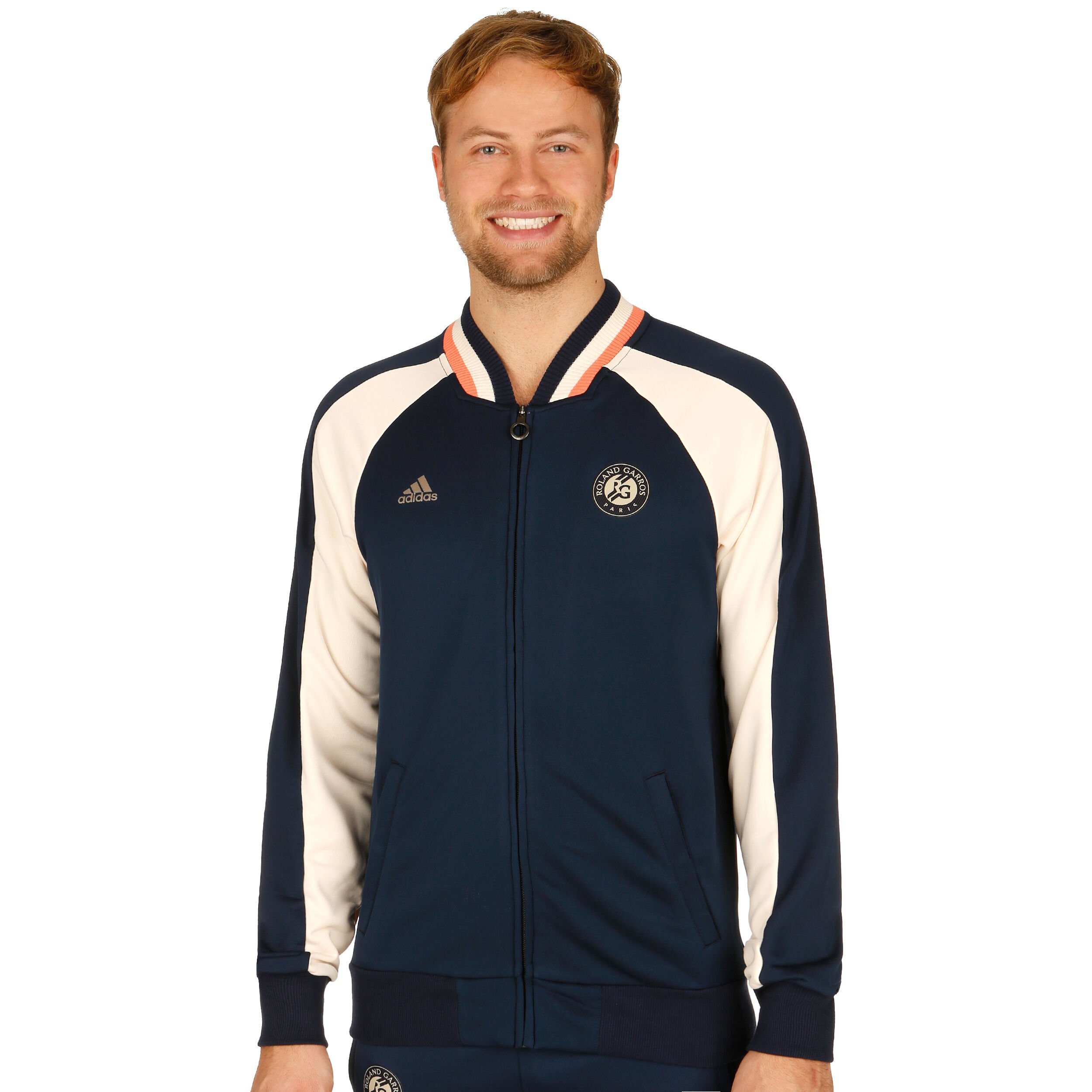 Roland Garros Training Jacket Men Dark Blue Beige