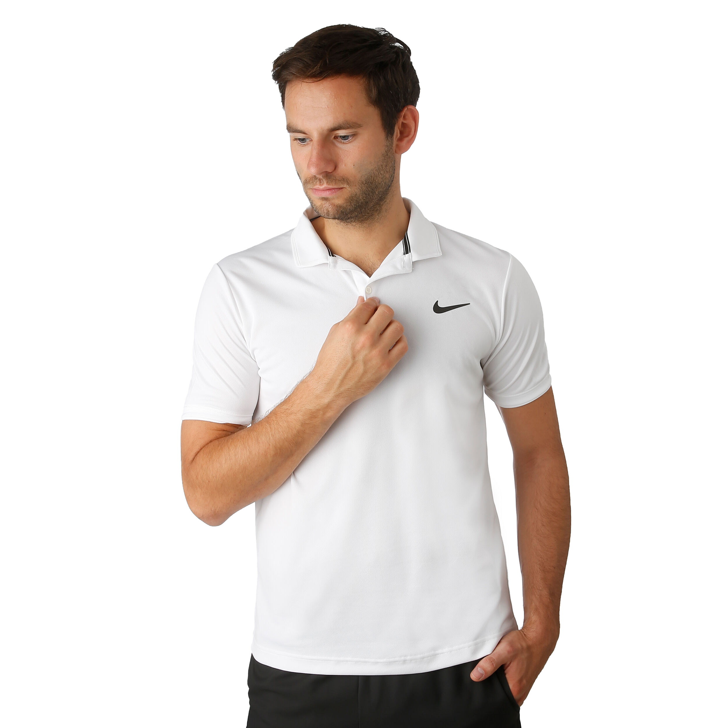 Buy Nike Court Dry Team Polo Men White Black online Tennis Point UK