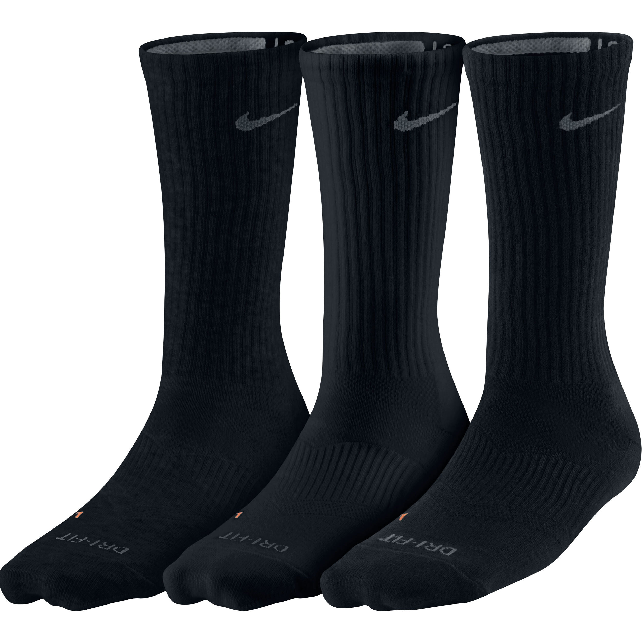 Buy Nike Dri Fit Light Weight Crew Pack Tennis Socks 3 Pack Black Grey online Tennis Point UK