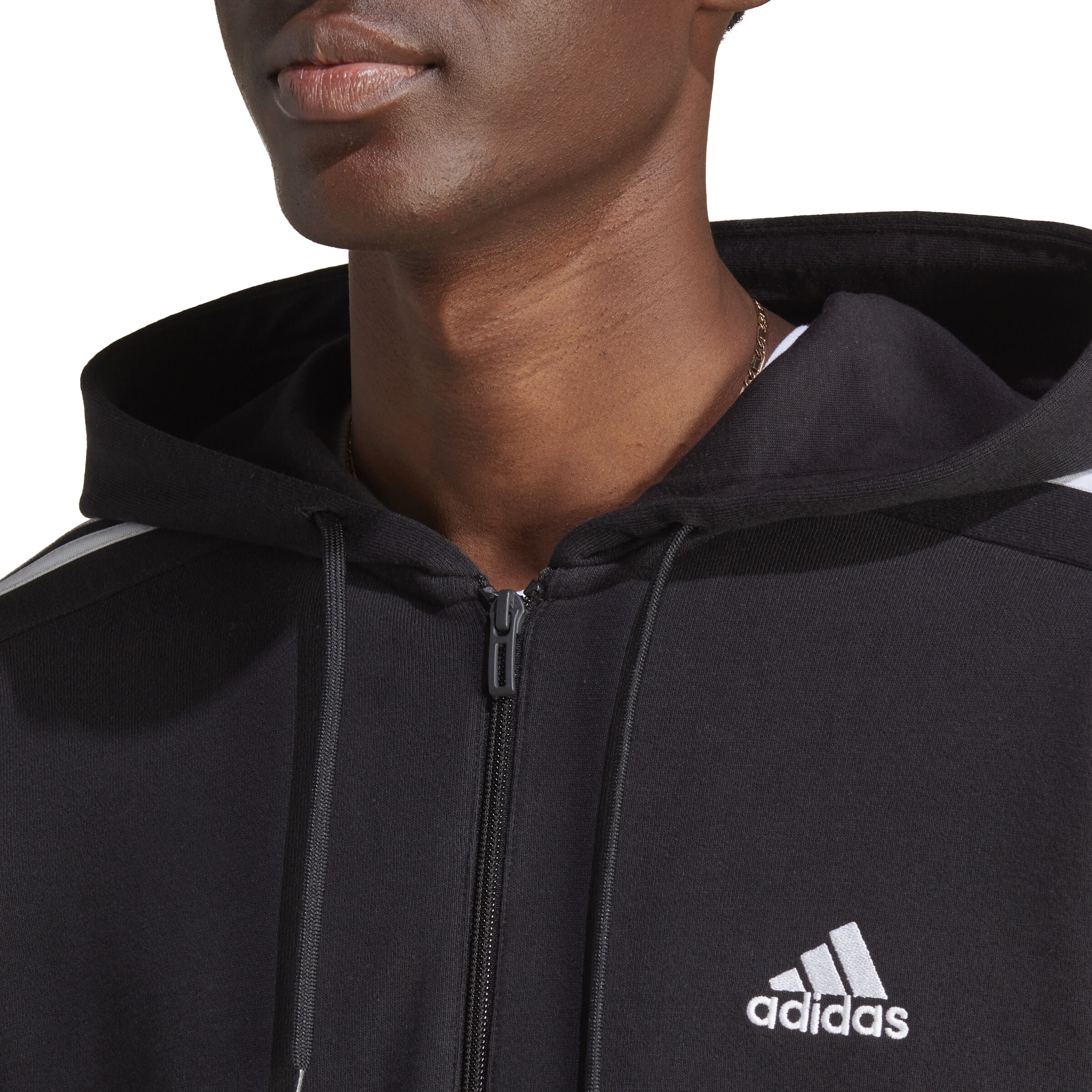 Essentials 3 stripes outlet full zip hoodie