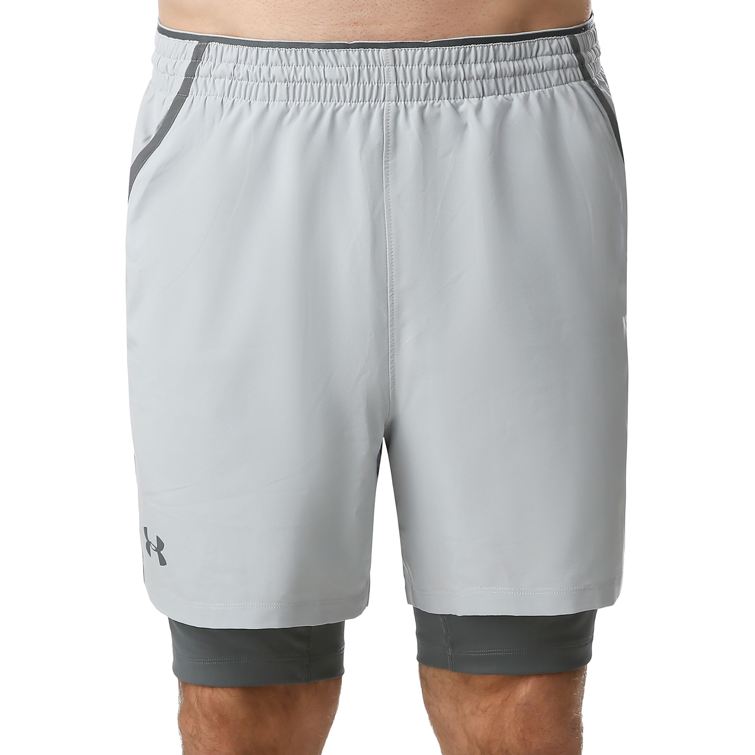 buy Under Armour Qualifier 2in1 Shorts Men Lightgrey Dark Grey