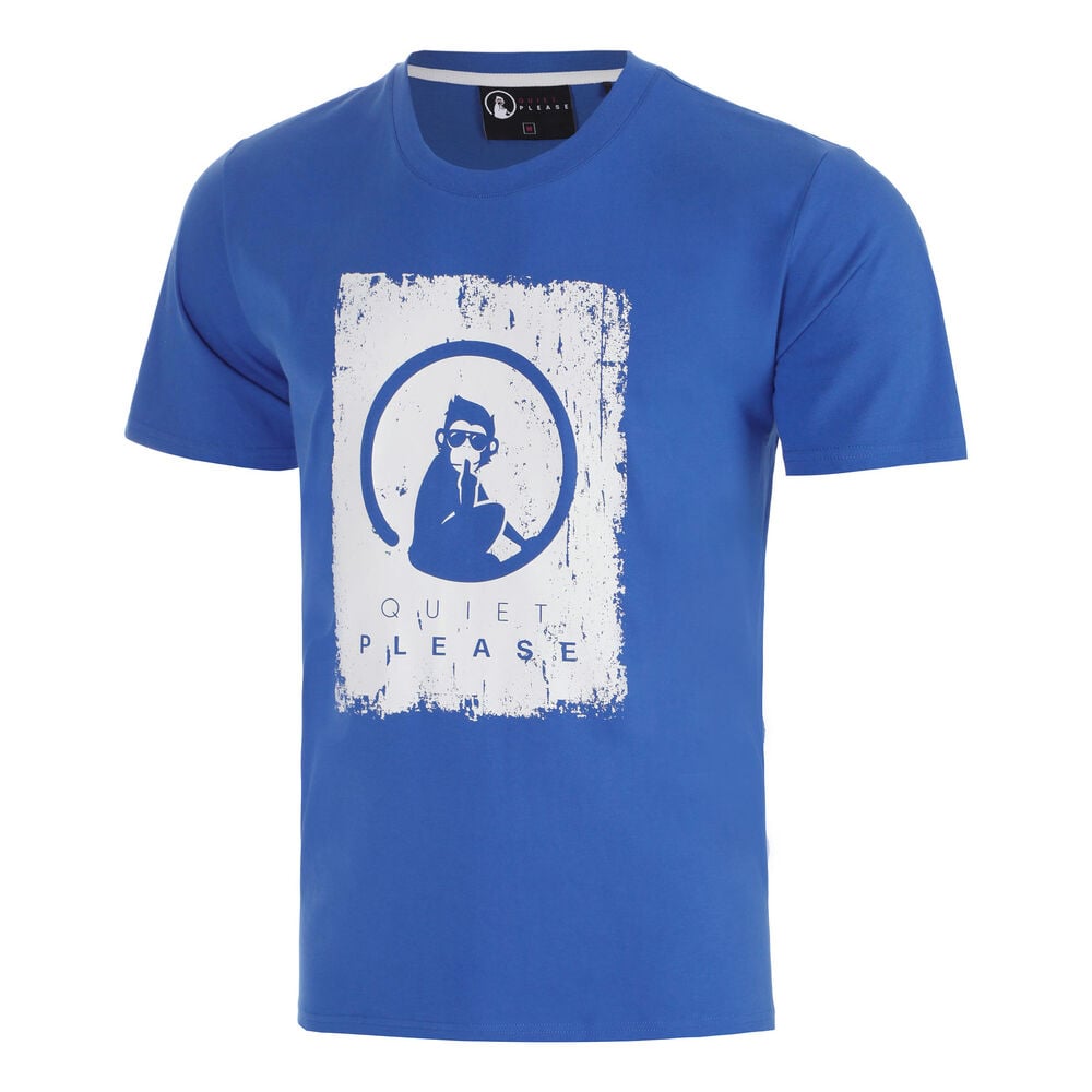 Quiet Please Scraped T-Shirt Men-blue, white blue Quiet Please Scraped T-Shirt Men-blue, white blue