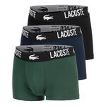 Lacoste Clothing Lacoste Cotton Stretch Trunk Boxer Shorts 3 Pack Men-Dark Green