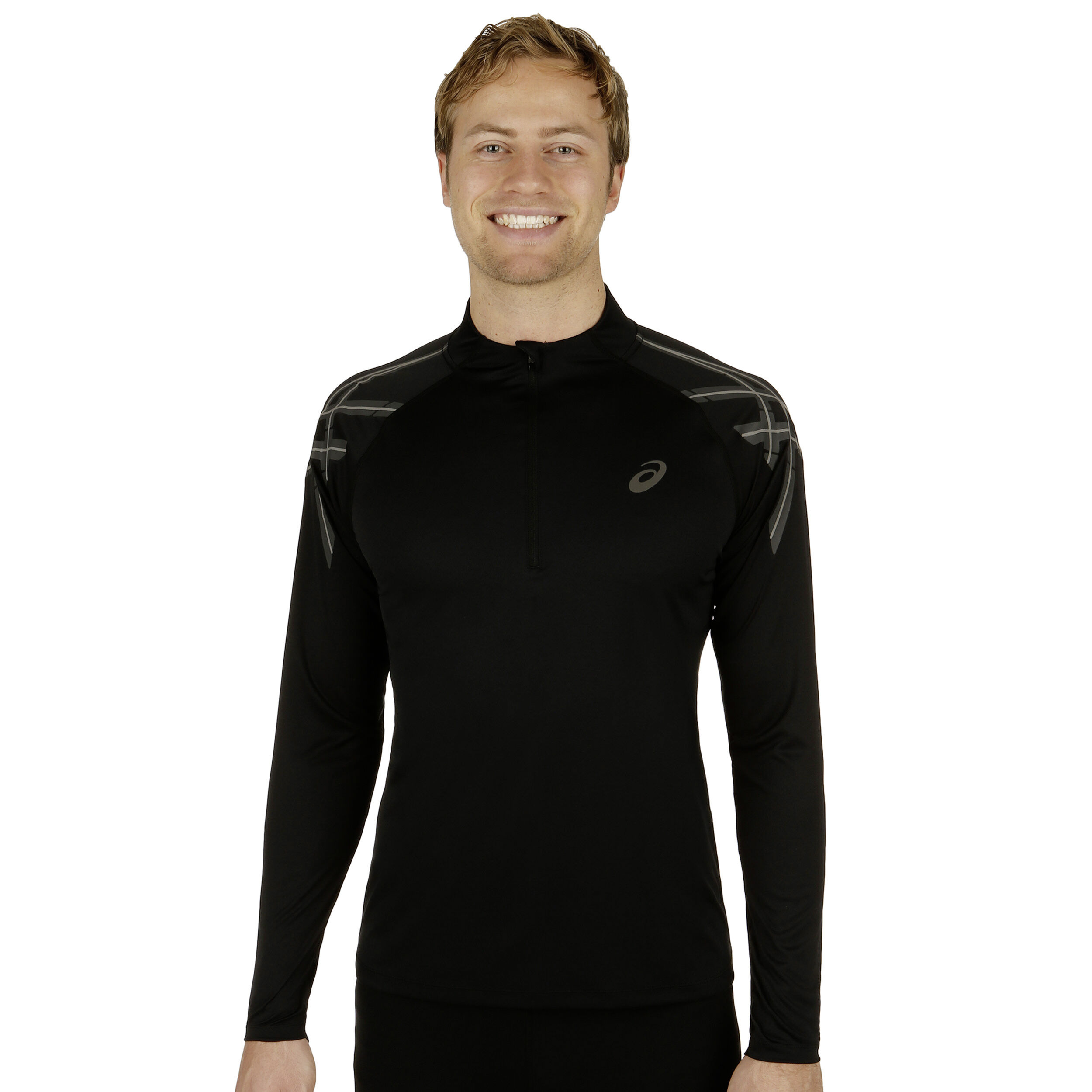 Buy ASICS Stripe 1 2 Zip Long Sleeve Men Black online Tennis