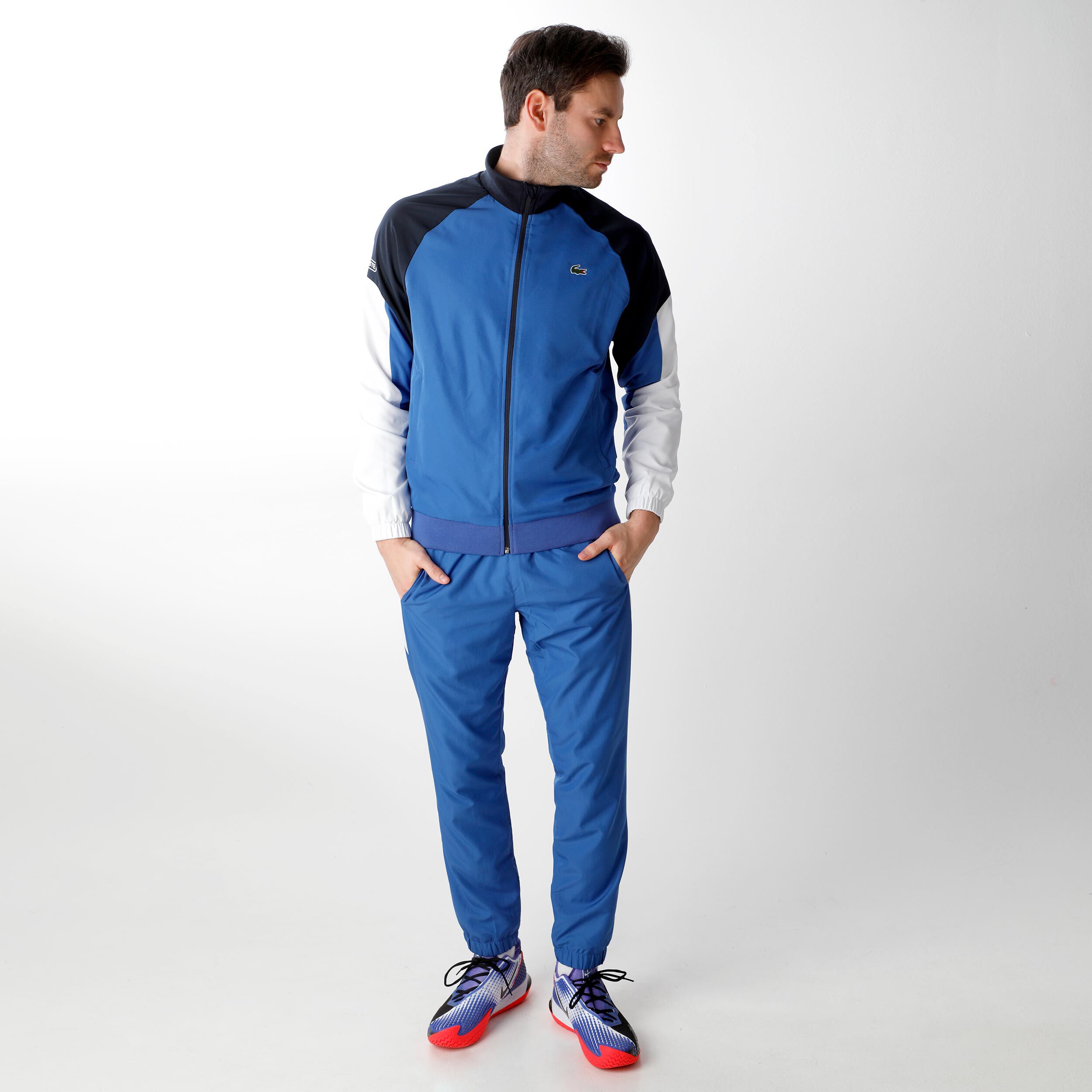 Lacoste blue tracksuit discount