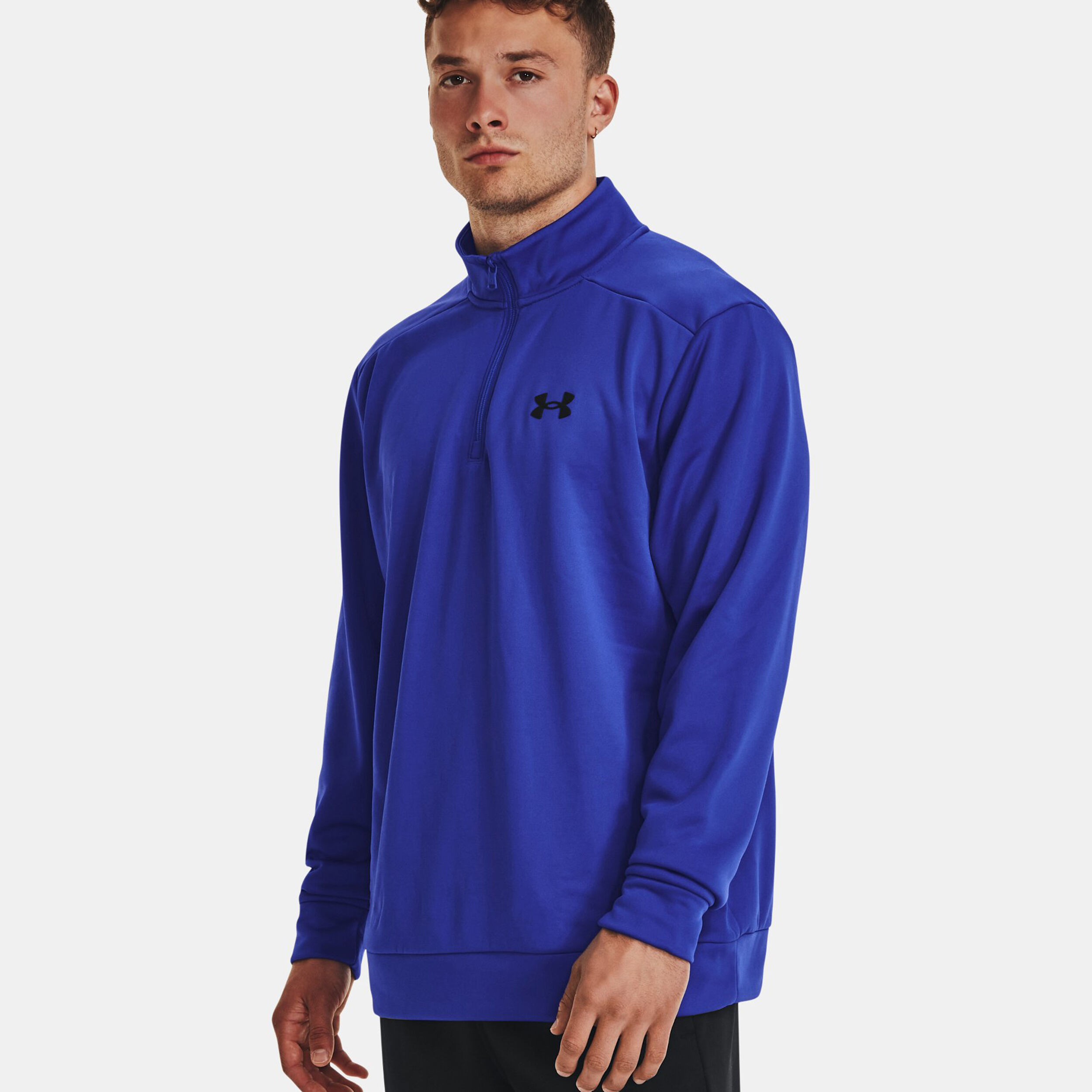 Quarter Half Zip Long Sleeve Men Dark Blue