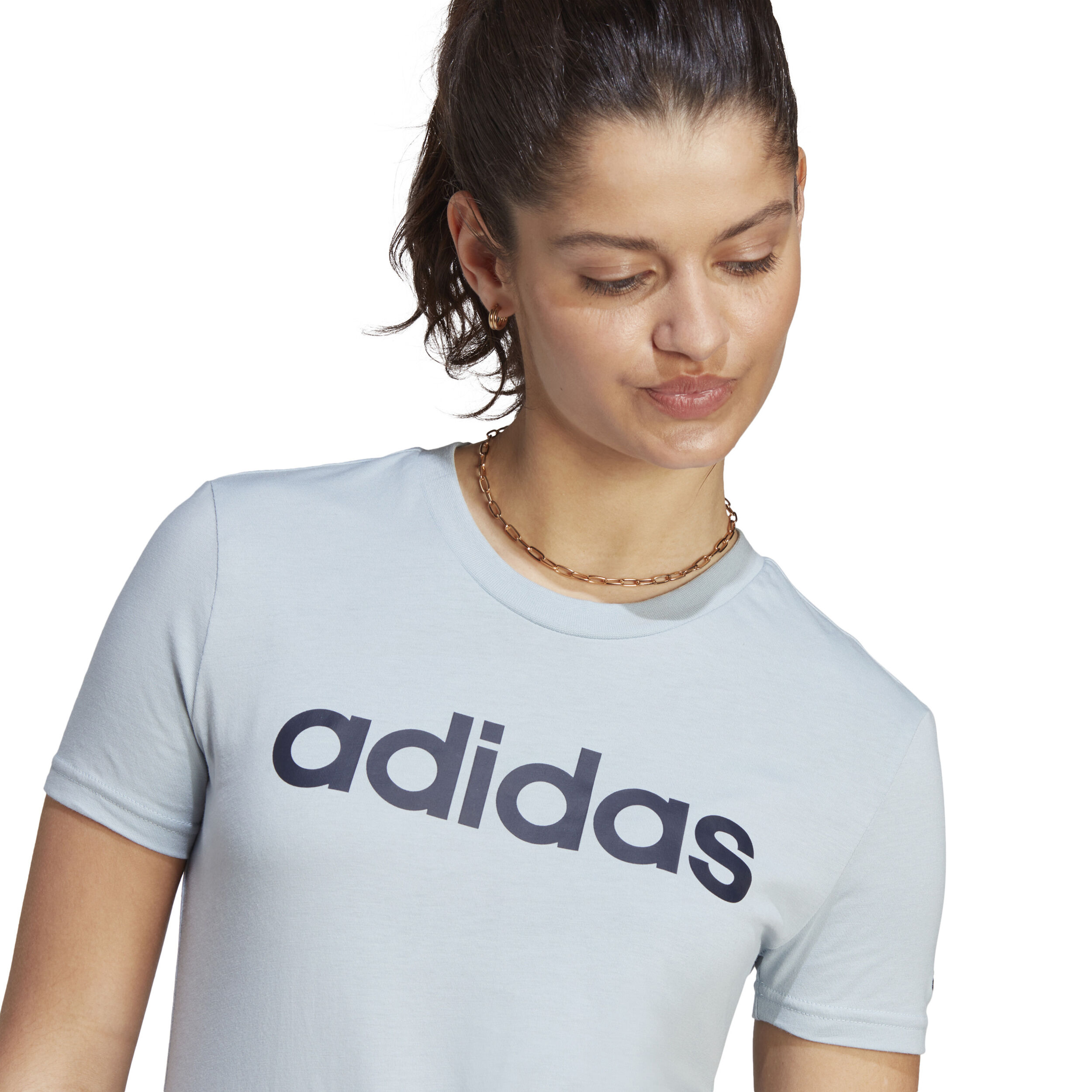 3 Stripes T Shirt Women Blue Grey Dark Blue