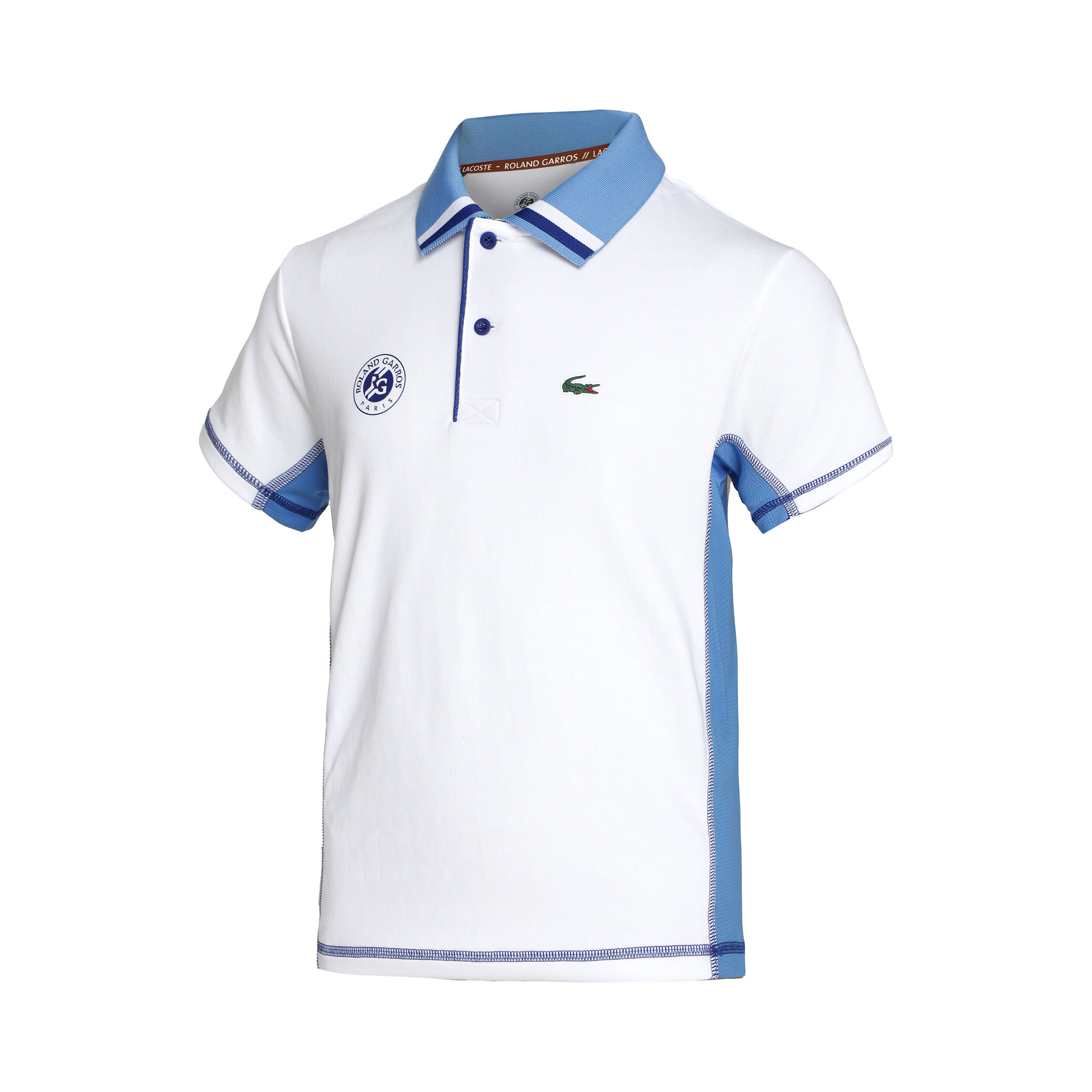 Roland Garros Performance Polo Kids White Blue