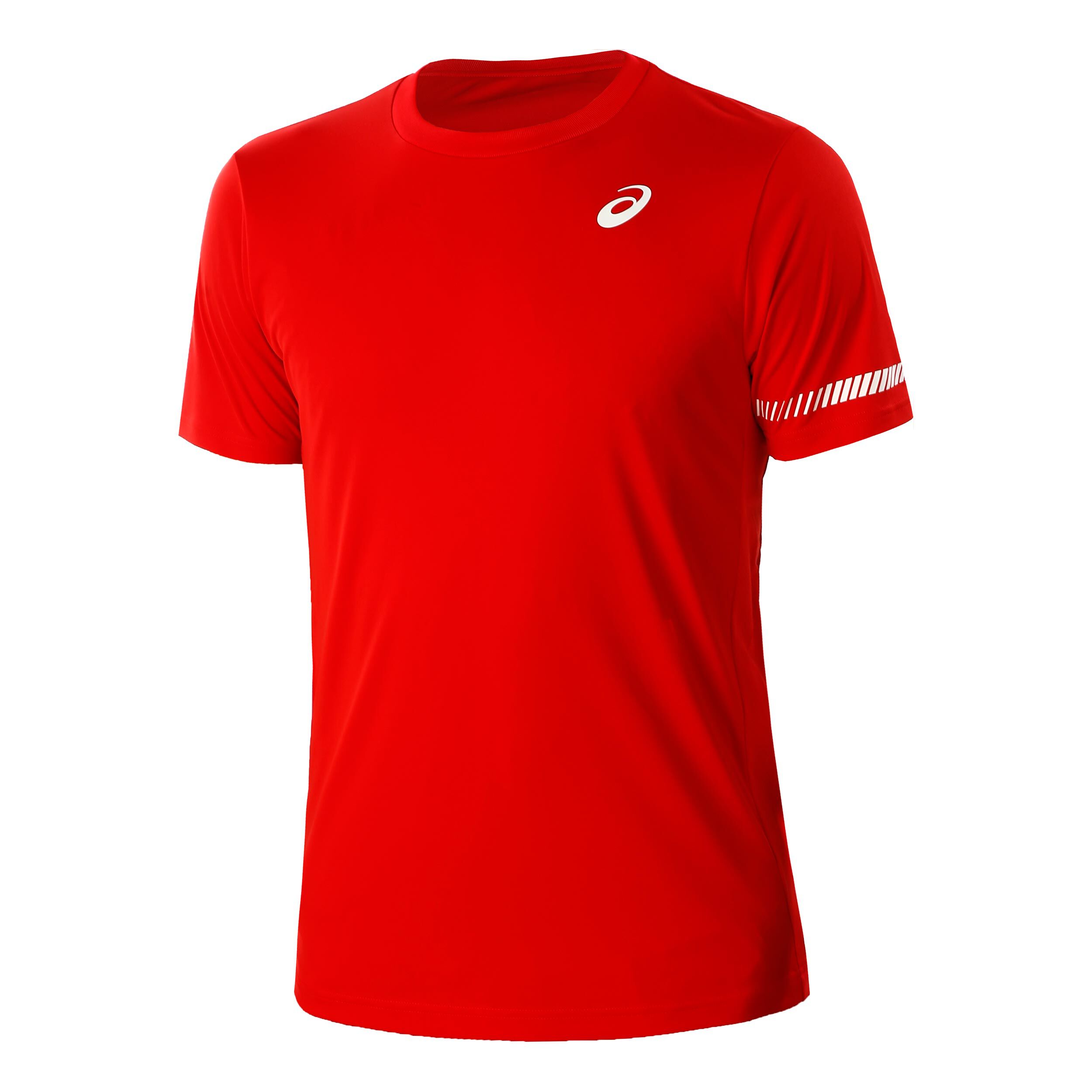 Asics t shirt rouge 2025