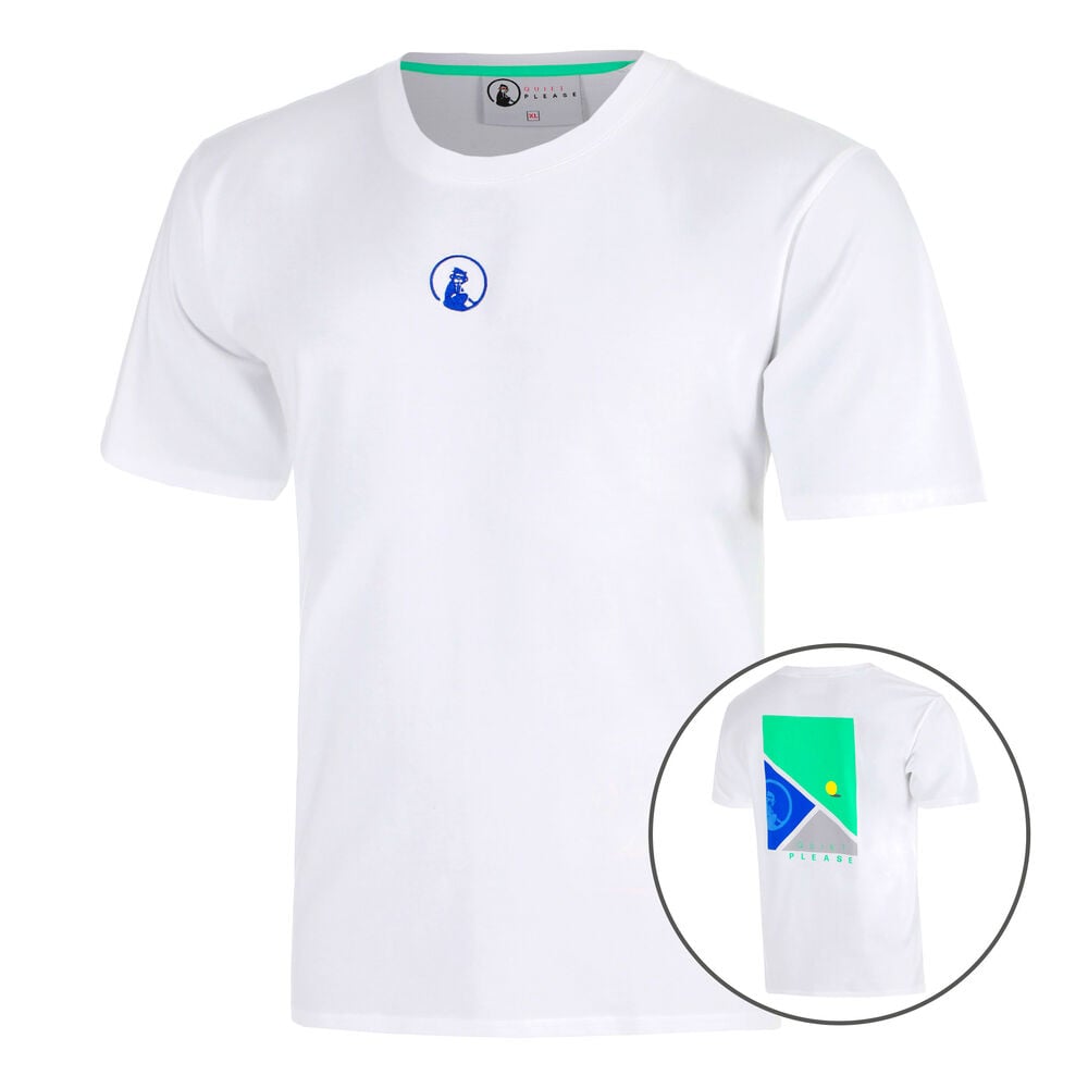 Quiet Please Crush T-Line T-Shirt Men-white, blue white Quiet Please Crush T-Line T-Shirt Men-white, blue white