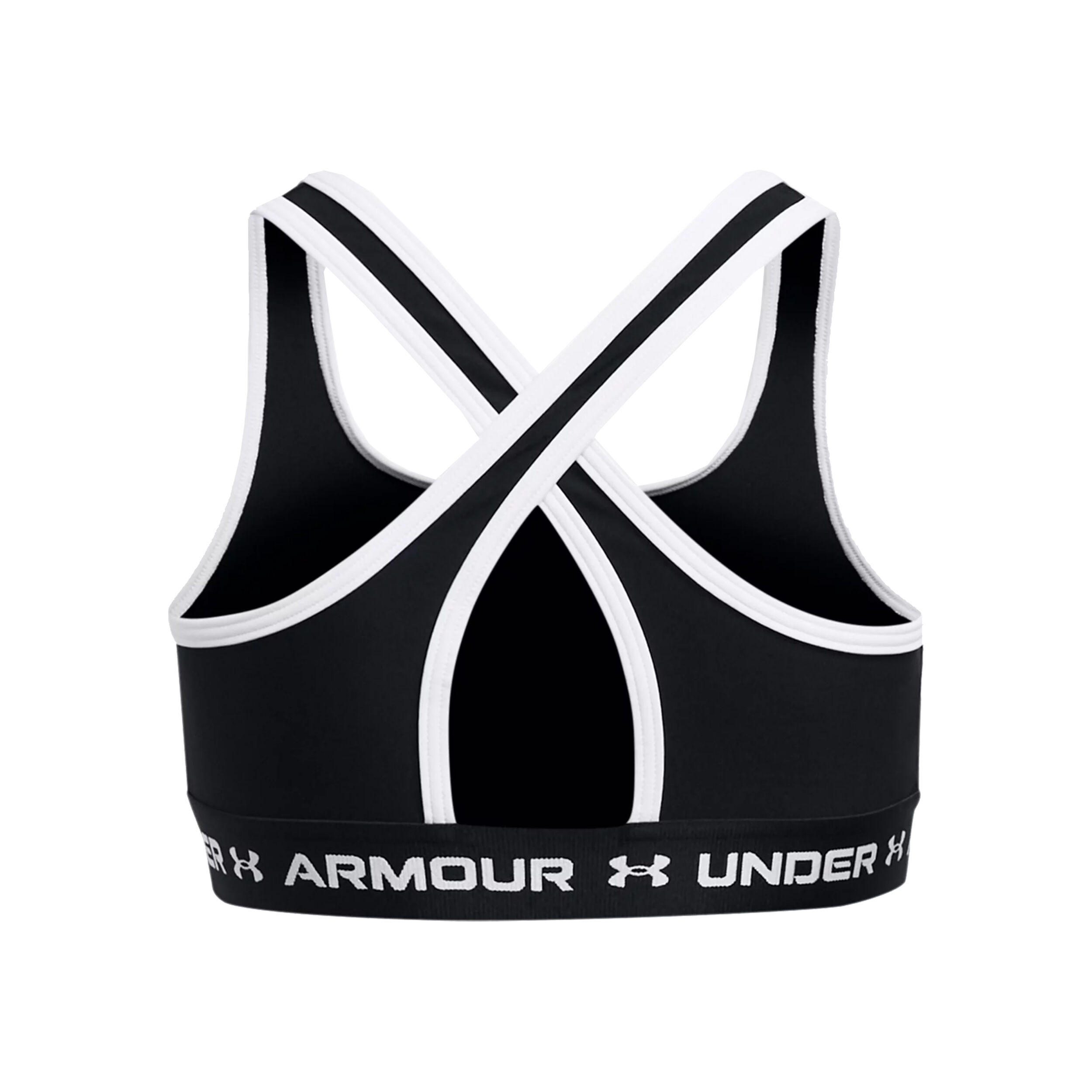 Crossback Mid Solid Sports Bras Girls Black White
