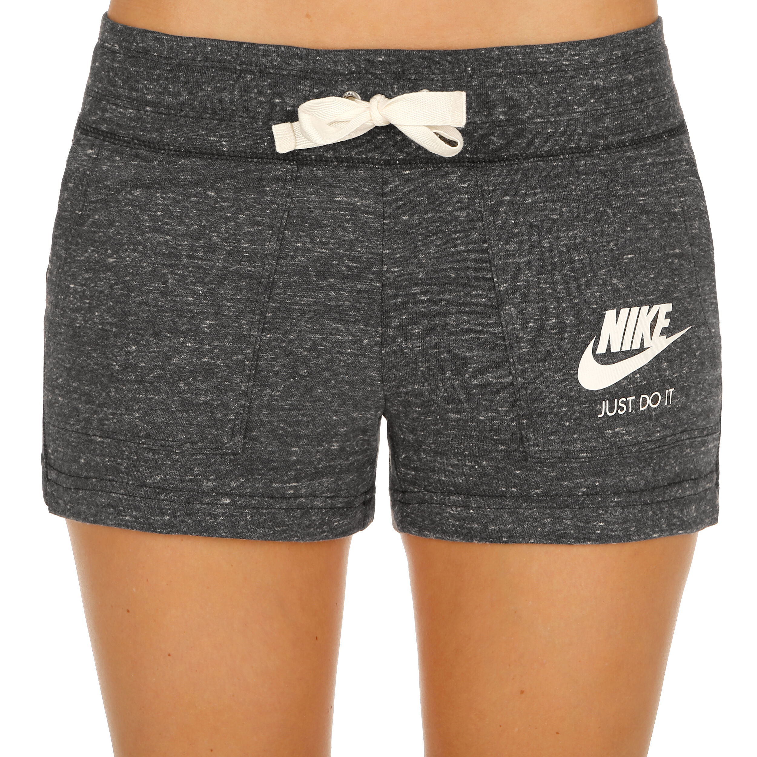 Sportswear Gym Vintage Shorts Women Dark Grey Cream