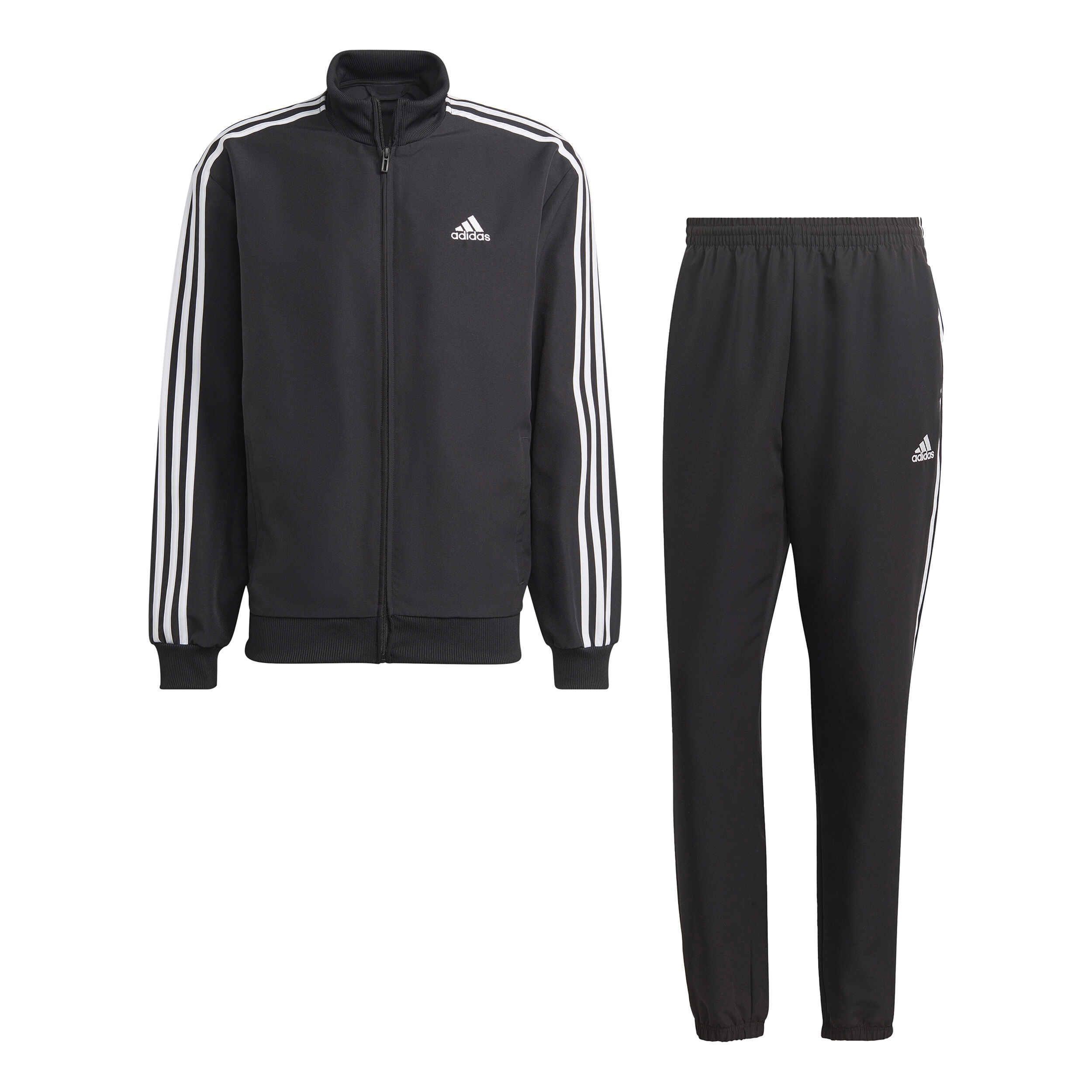 Adidas 3 stripe poly tracksuit mens sale
