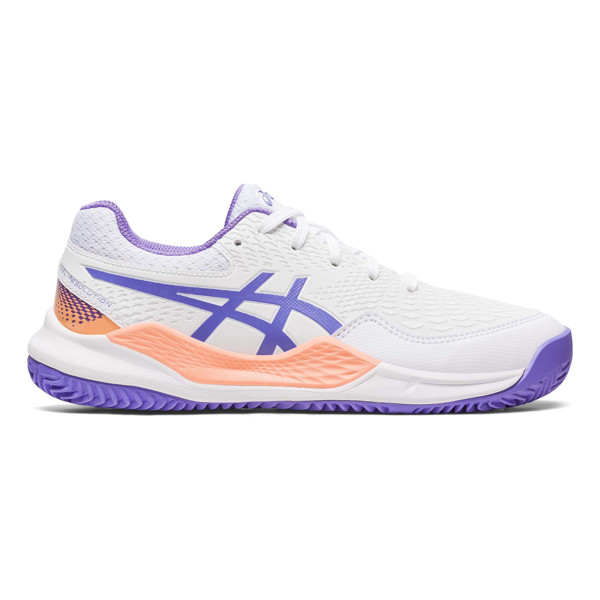 Gel Resolution 9 GS Clay Court Shoe Kids White Violet