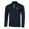 Wild Big Serve 1/4 Zip Long Sleeve Men-Dark Blue,Neon Green