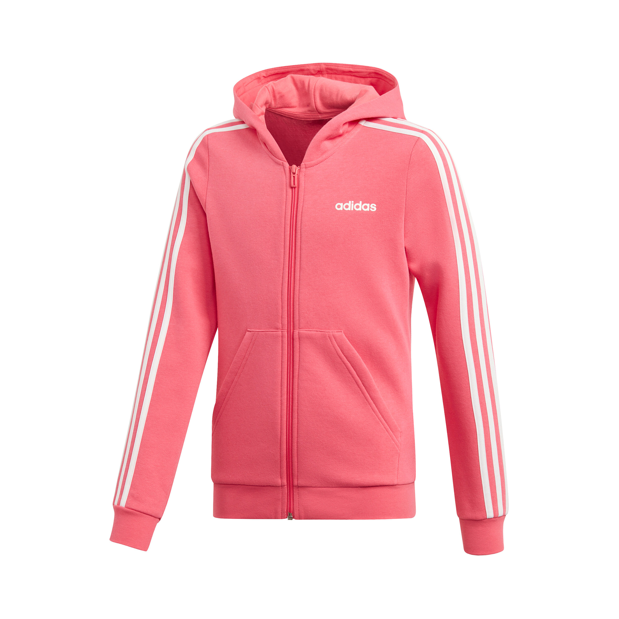 Buy adidas Essentials 3 Stripes Full Zip Hoodie Girls Pink White online Tennis Point UK