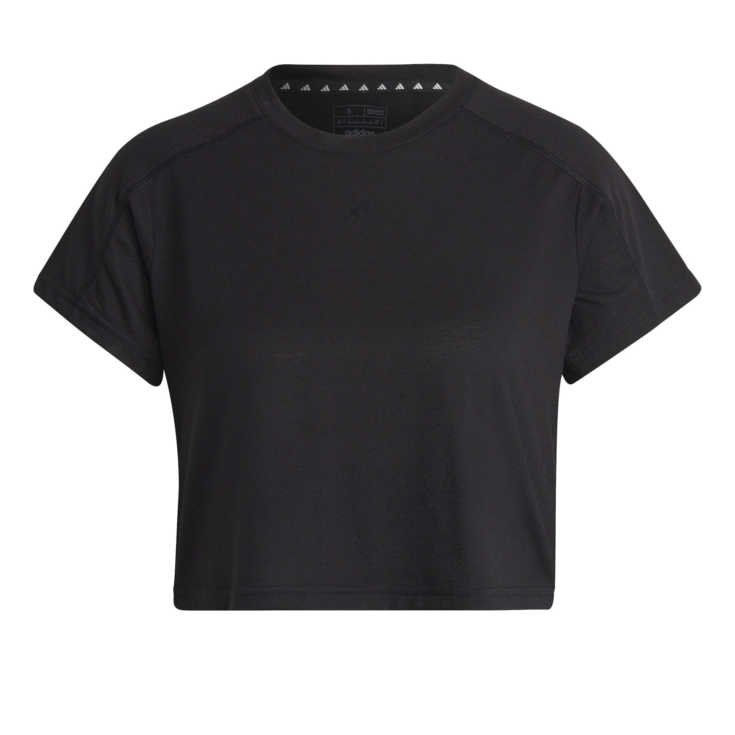 Black adidas crop top shirt clearance