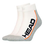HEAD Clothing HEAD Stripe Quarter Sports socks 2 Pack Unisex - white, lightgrey