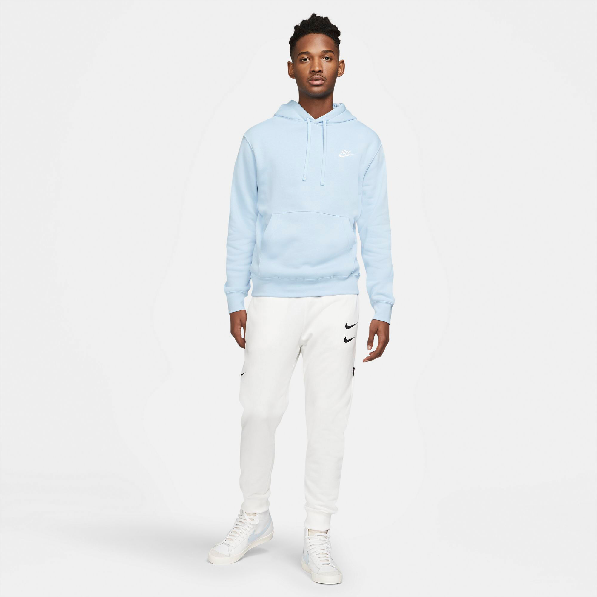 Nike club hoodie psychic blue top