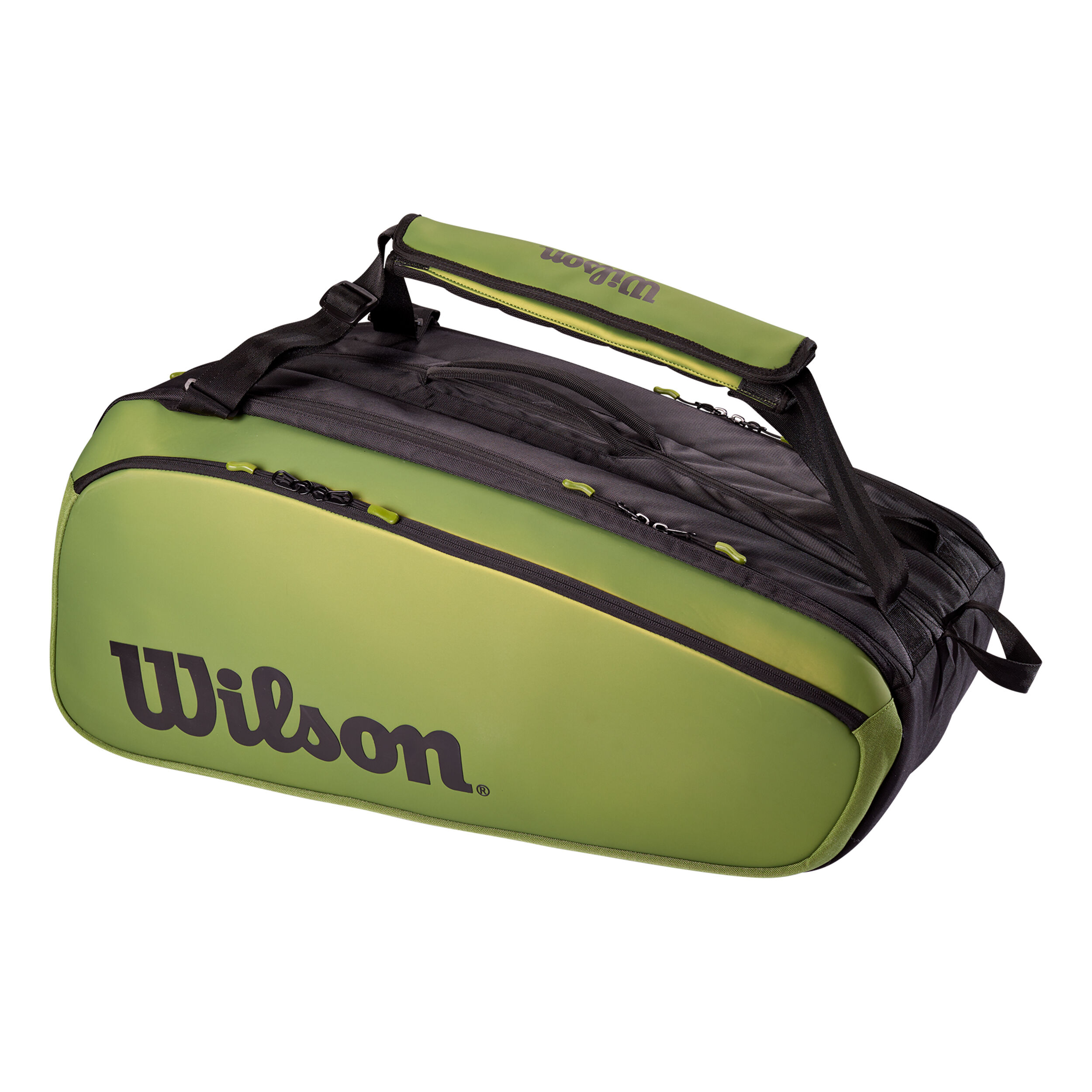 Buy Wilson Blade Super Tour Racket Bag 15 Pack Black Green online Tennis Point UK