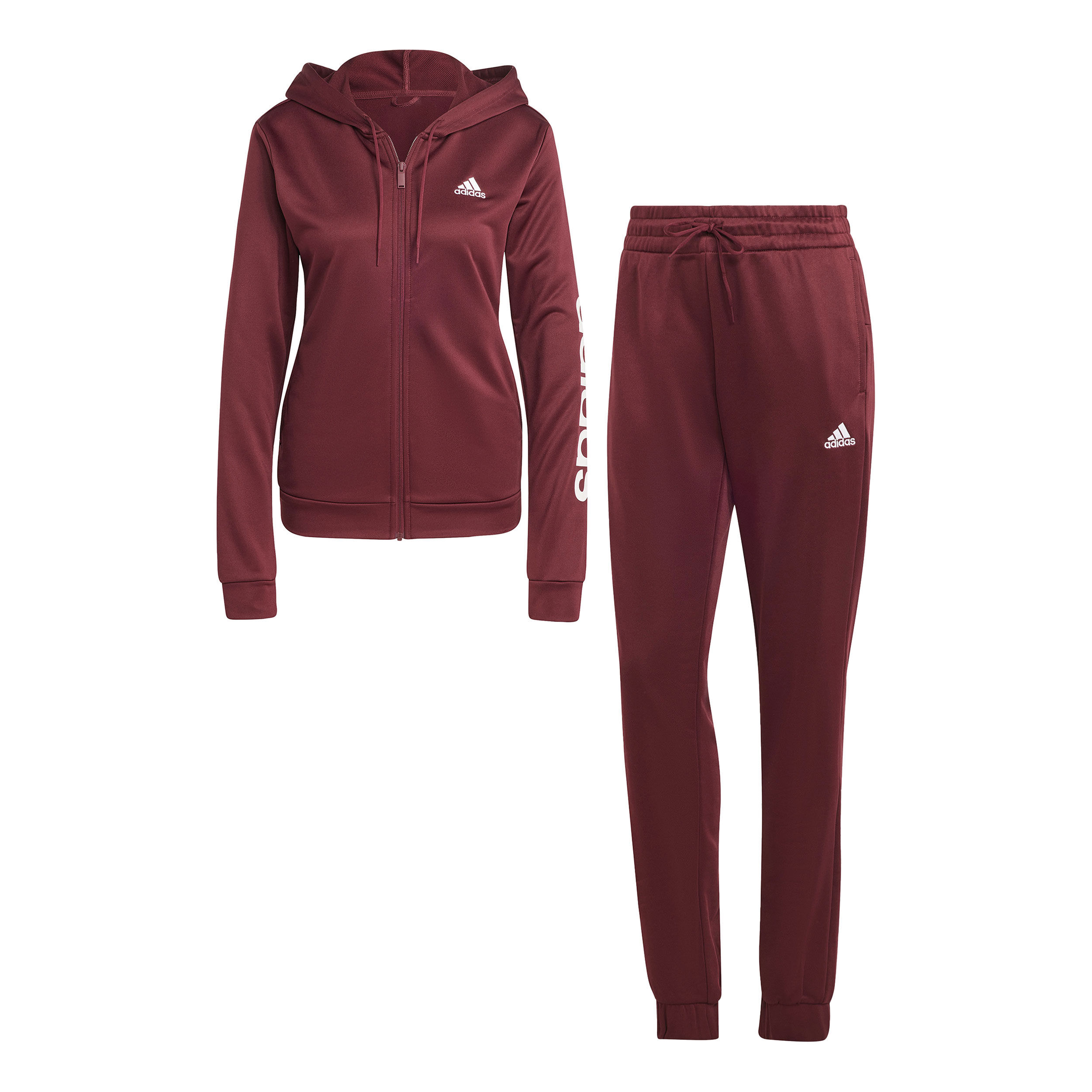 Red and white best sale adidas tracksuit womens