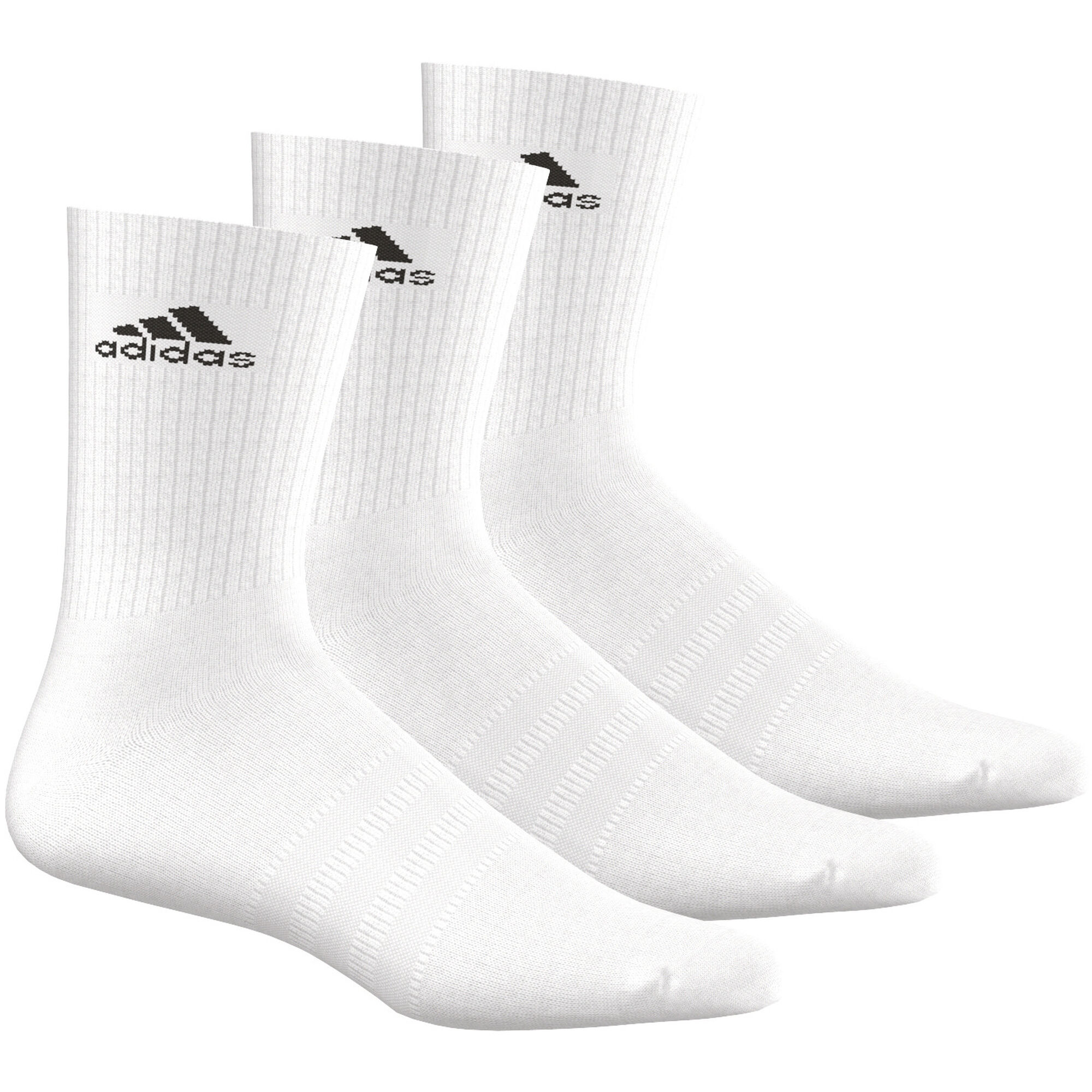 buy adidas 3 Stripes Performance Crew HC Sports Socks 3 Pack - White ...