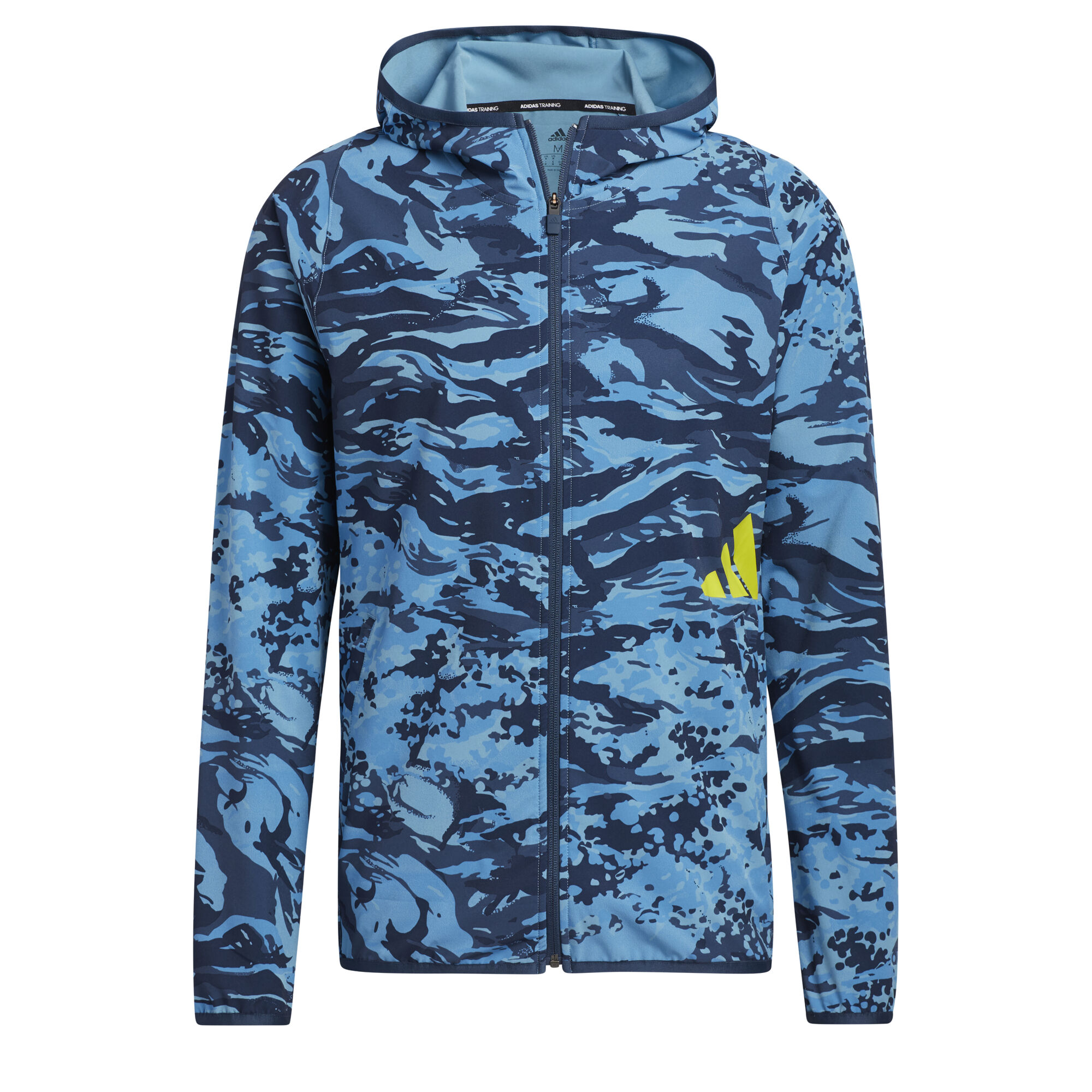 3 BAR Camo Zip Hoodie Men Dark Blue Light Blue