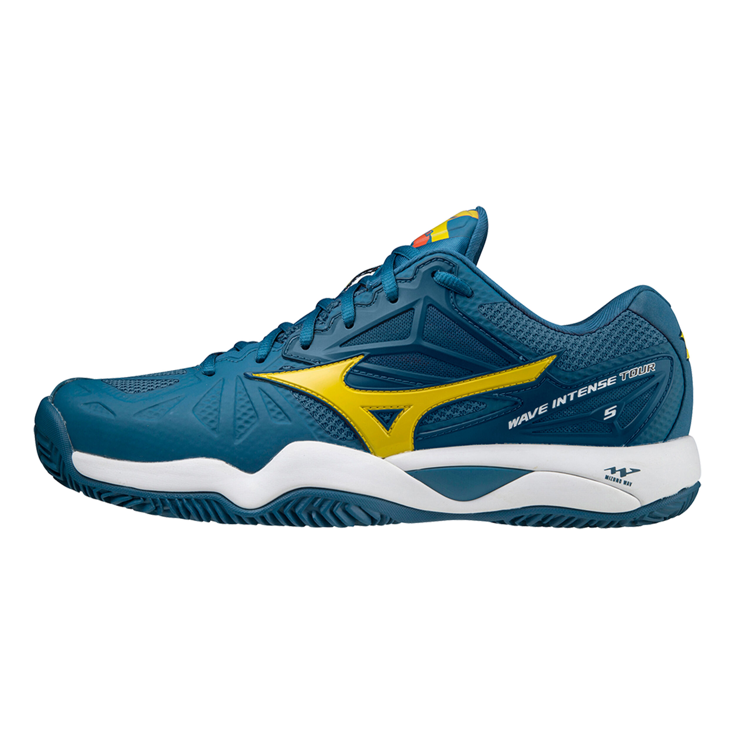 Buy Mizuno Wave Intense Tour 5 Clay Court Shoe Men Petrol Yellow online Tennis Point UK