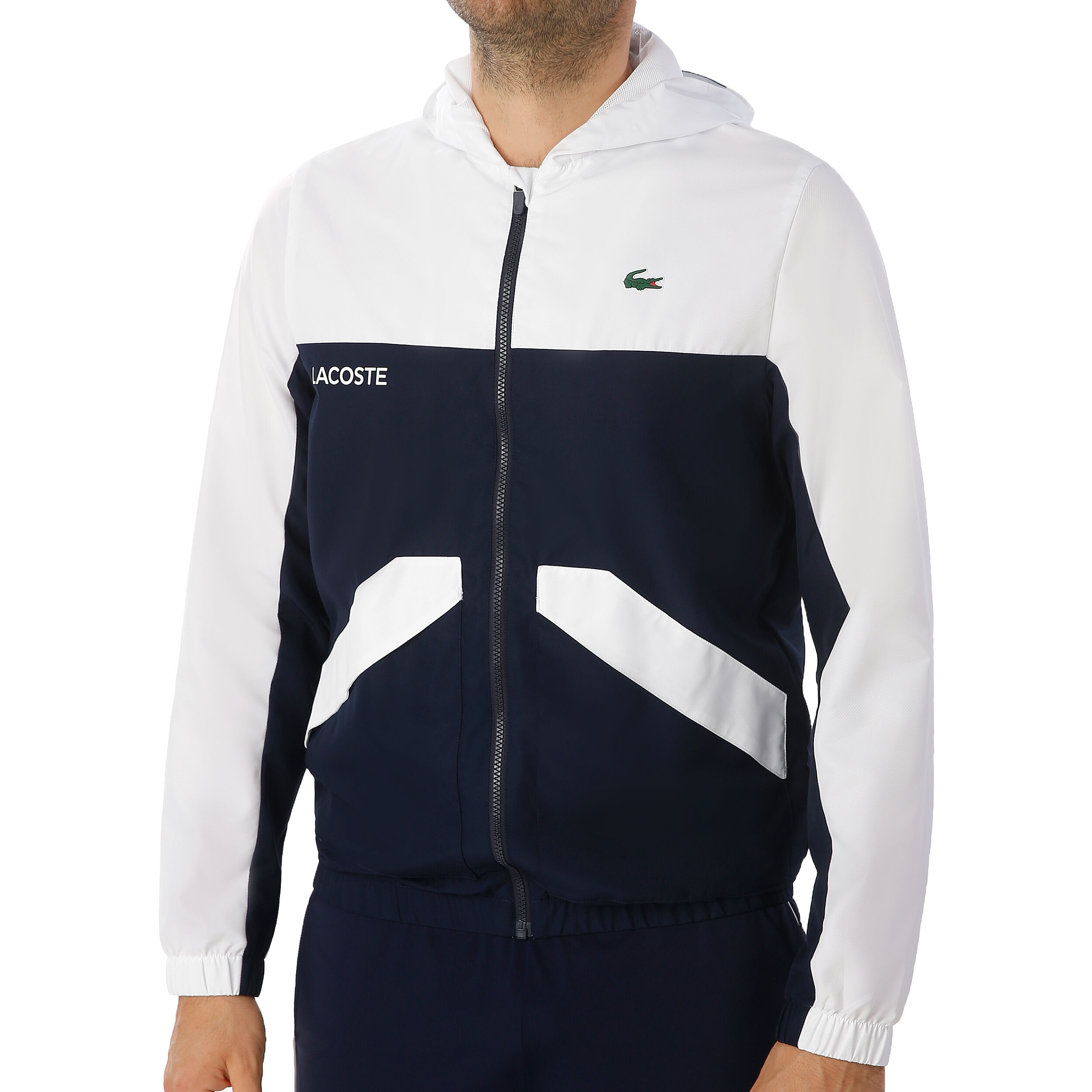 Training Jacket Men Dark Blue White