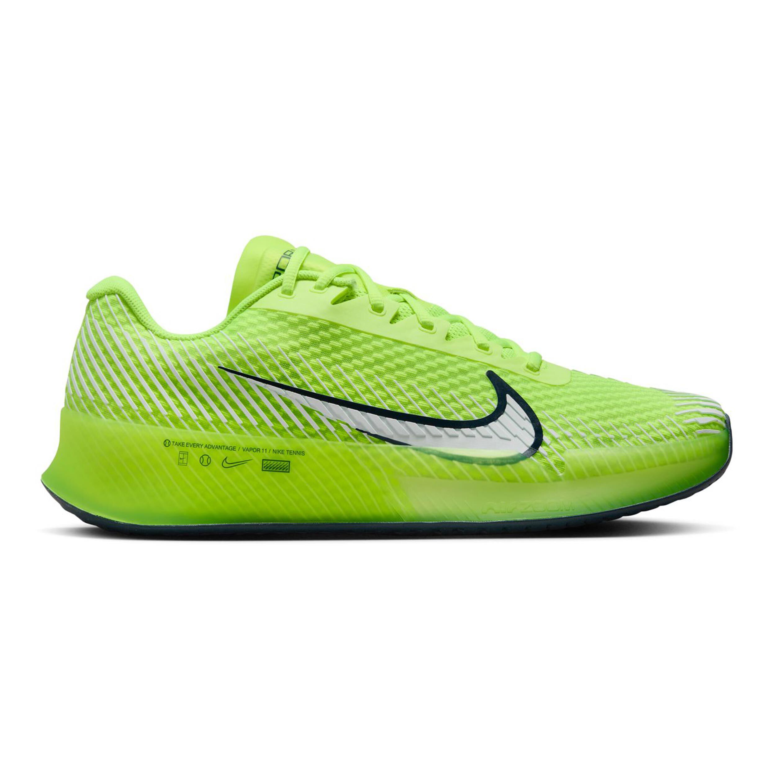fluorescent green nike running shoes