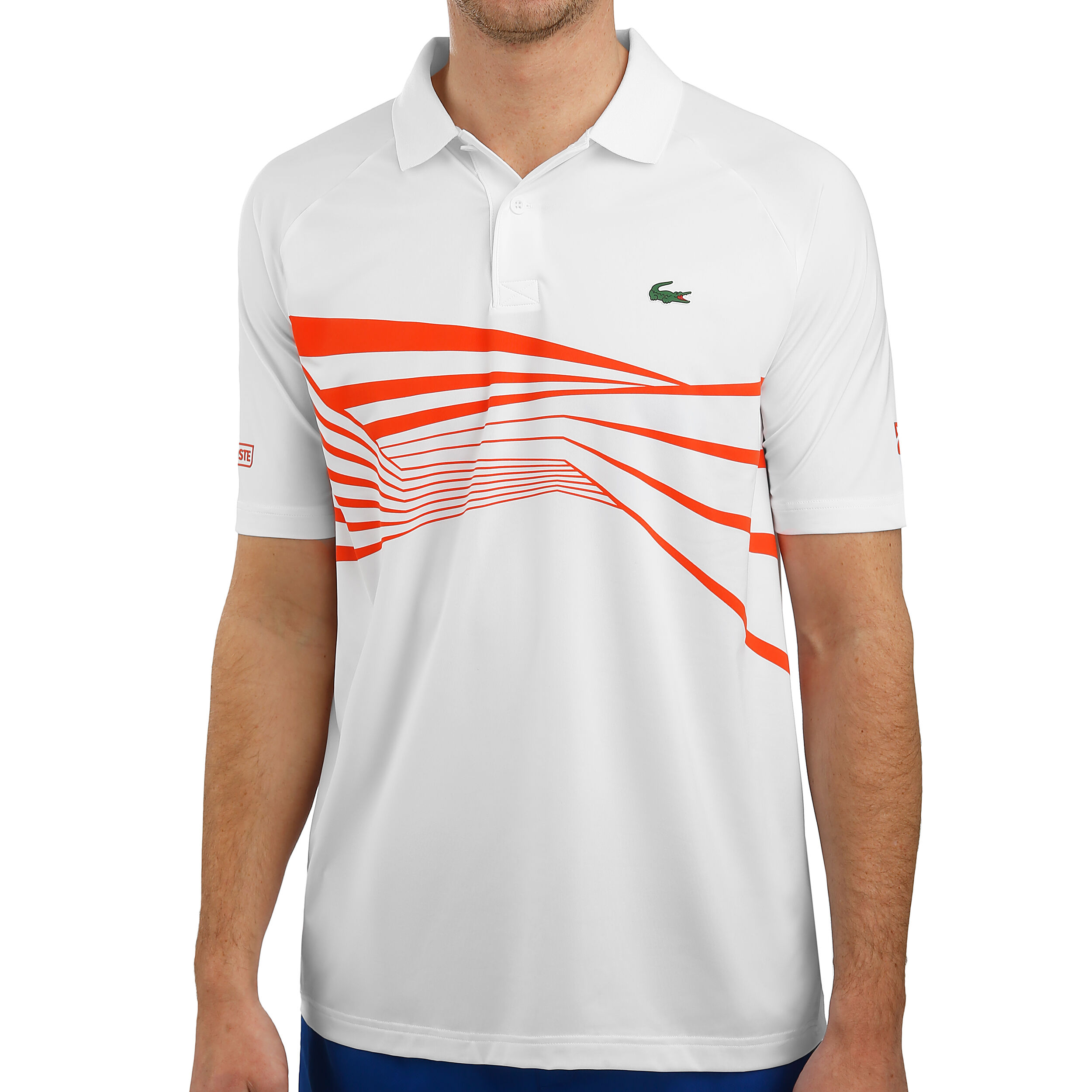 Polo lacoste orange blanc hot sale