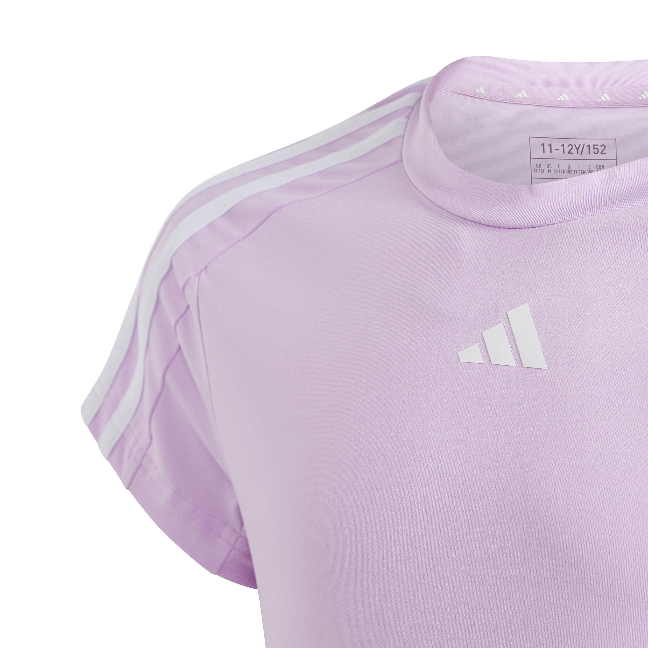 3 Stripes T Shirt Girls Pink White