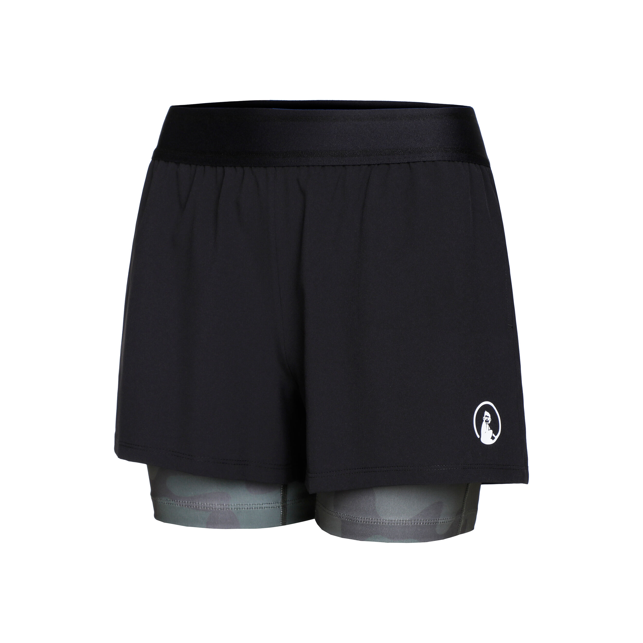 Khaki black hot sale shorts