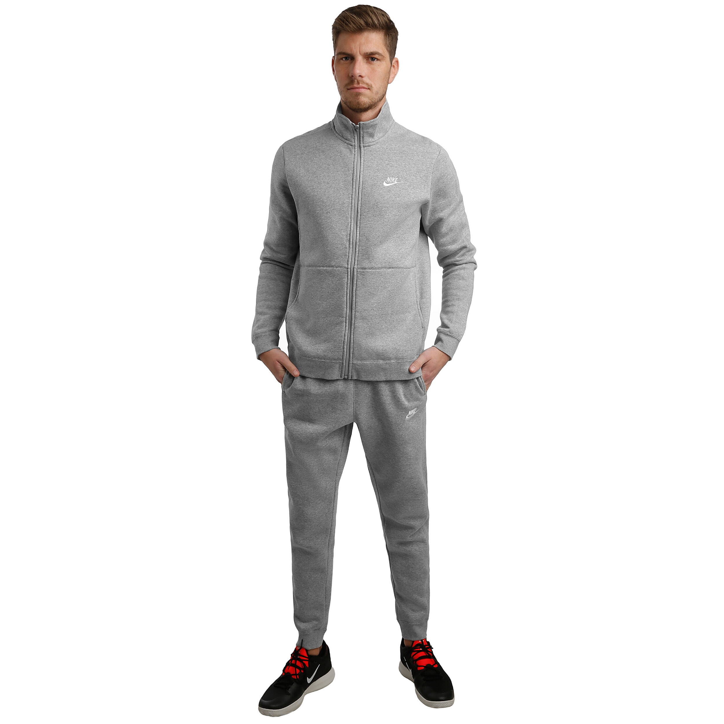 mens grey nike fleece tracksuit