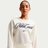 Court Fleece Crew Sweatshirt Women-cream, dark blue