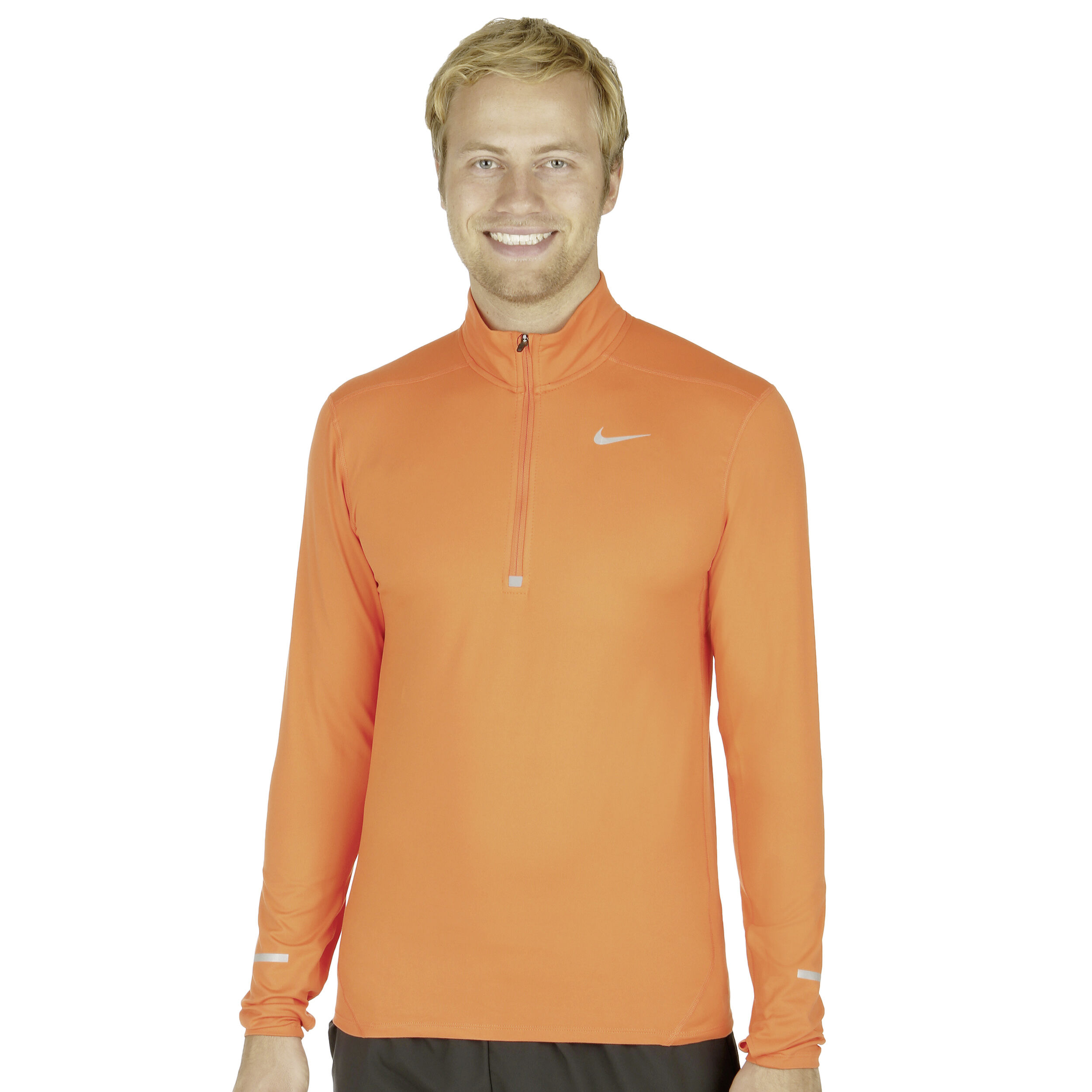 Buy Nike Dri Fit Element Half Zip Long Sleeve Men Orange Silver online Tennis Point UK