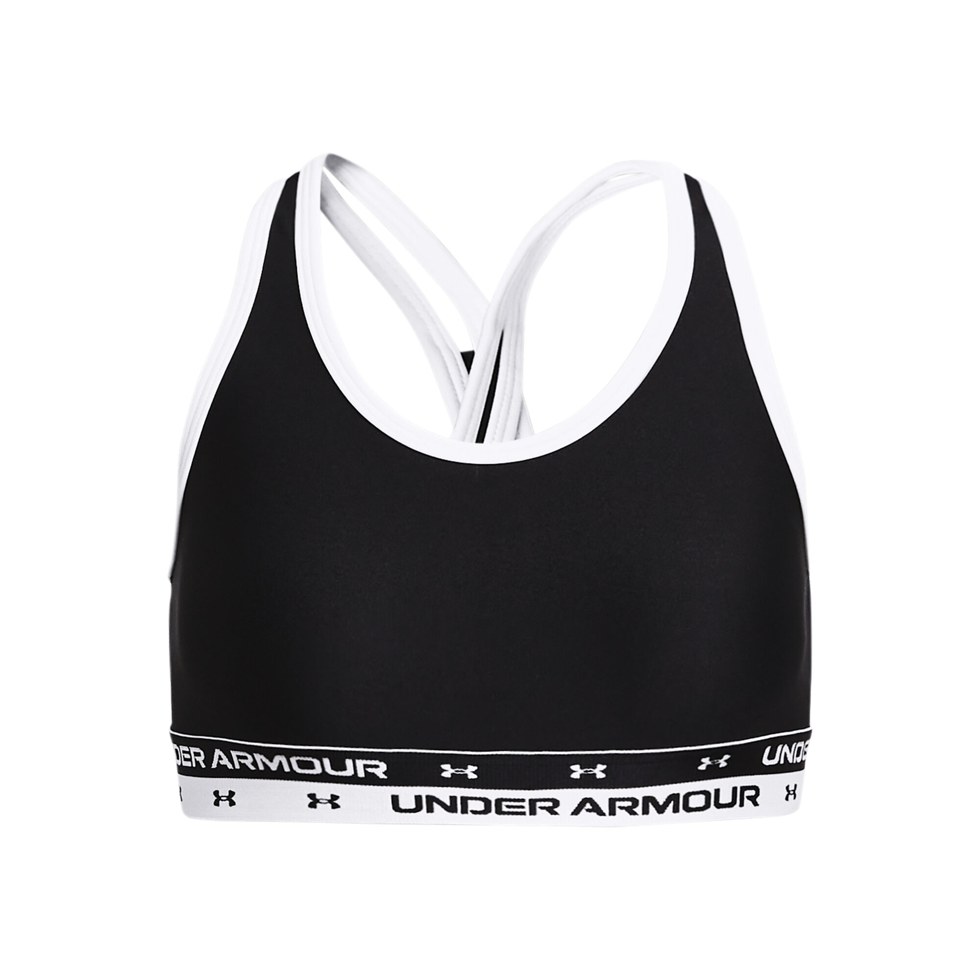 Buy Under Armour Crossback Solid Sports Bras Girls Black, White