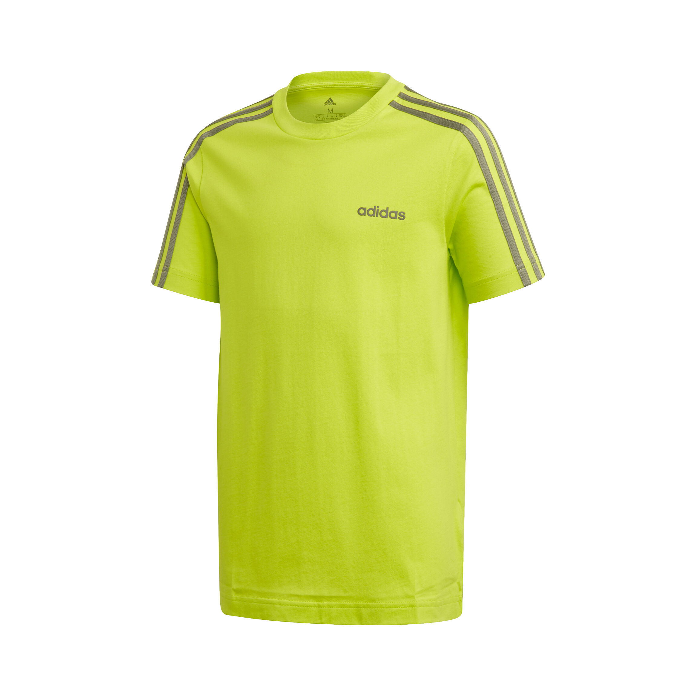 Buy adidas Essentials 3 Stripes T Shirt Boys Neon Green Grey online Tennis Point UK