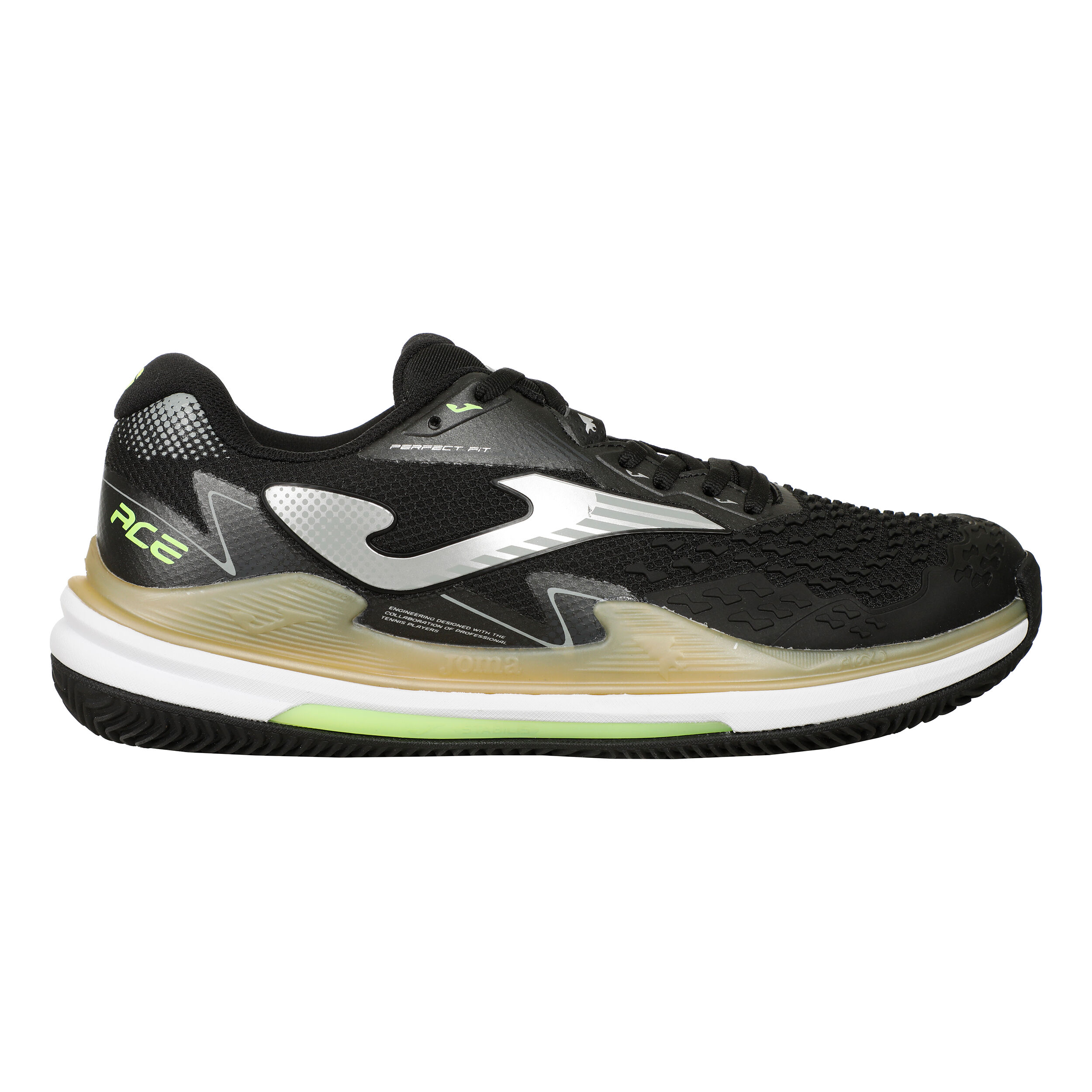 Ace Clay Court Shoe Men Black Gold