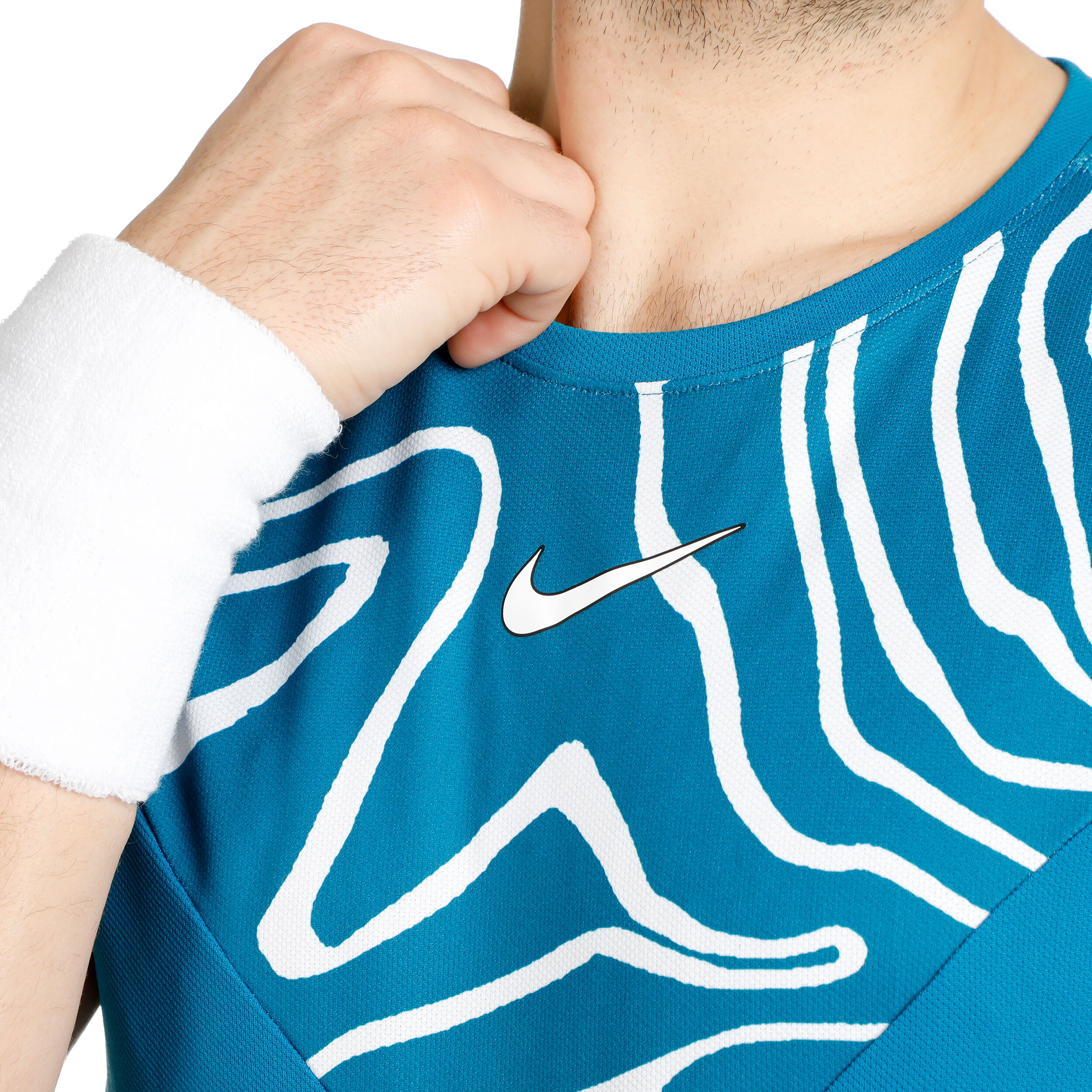 Dri Fit Court Slam MB T Shirt Men Petrol White