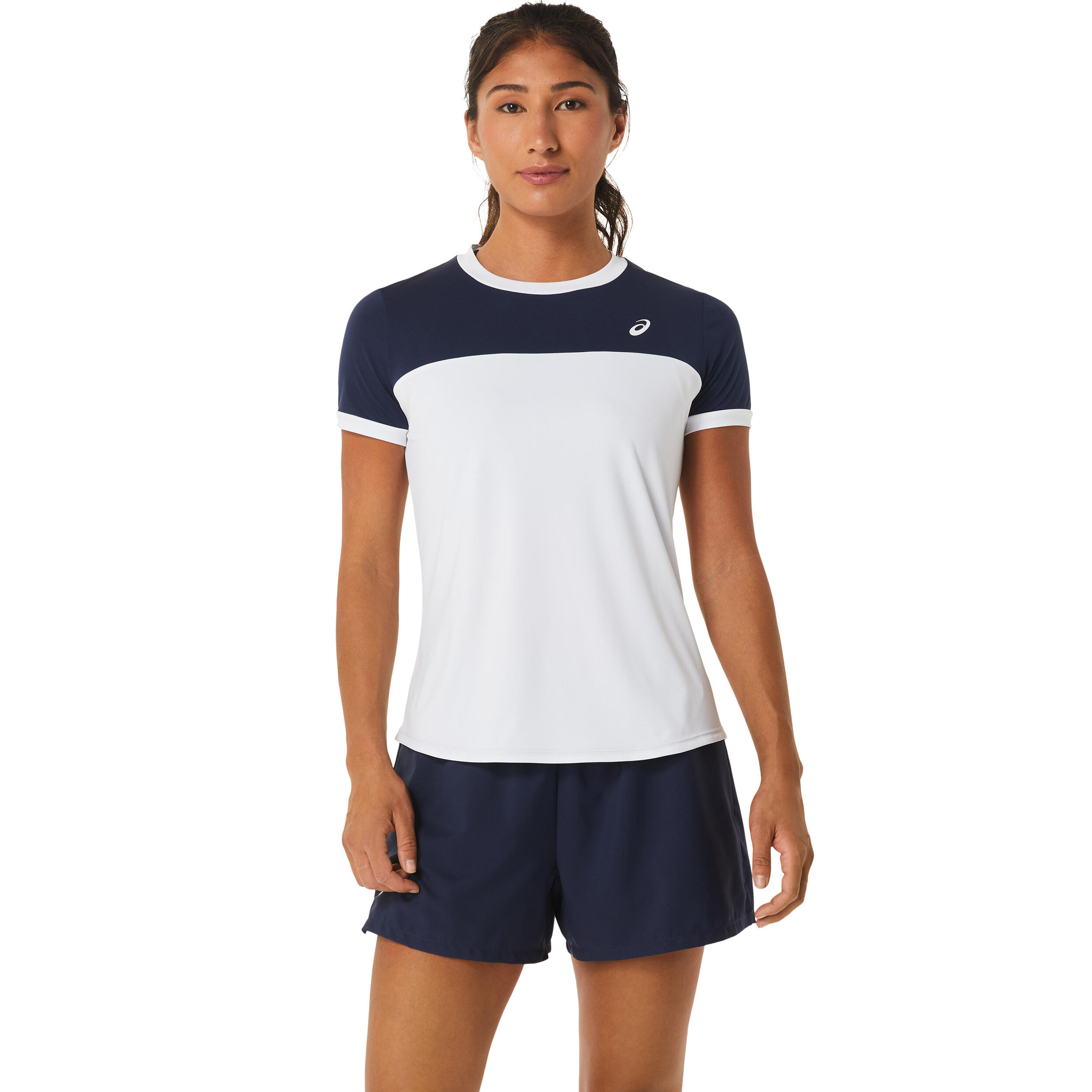 Court T Shirt Women White Dark Blue