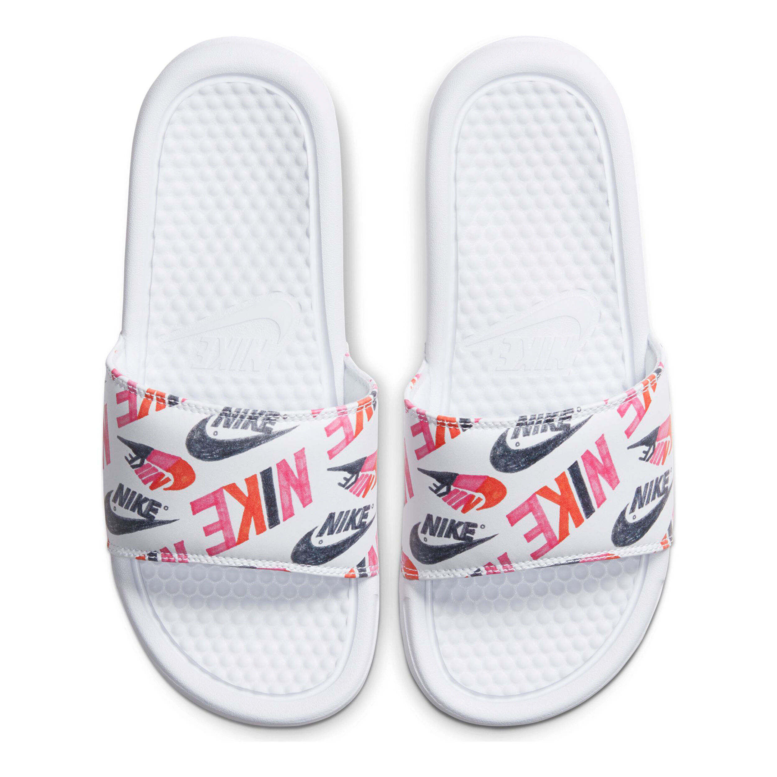 Benassi Just Do It Slippers Women White Red
