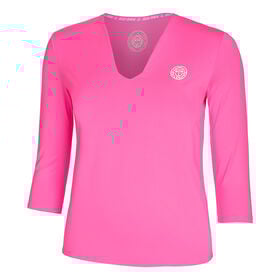 Image of Crew V-Neck Long Sleeve Women-Pink