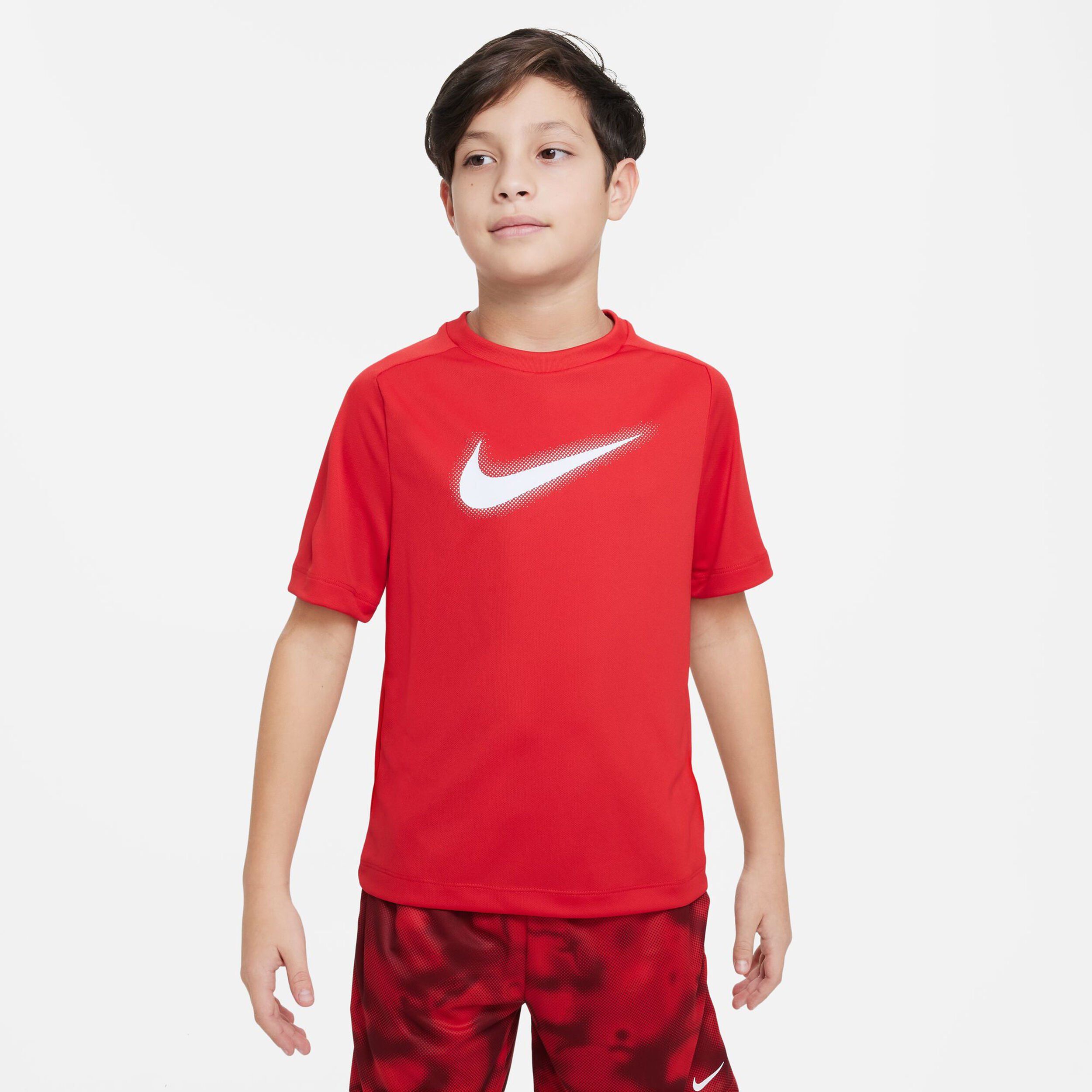 Dri Fit Graphic T Shirt Boys Red White